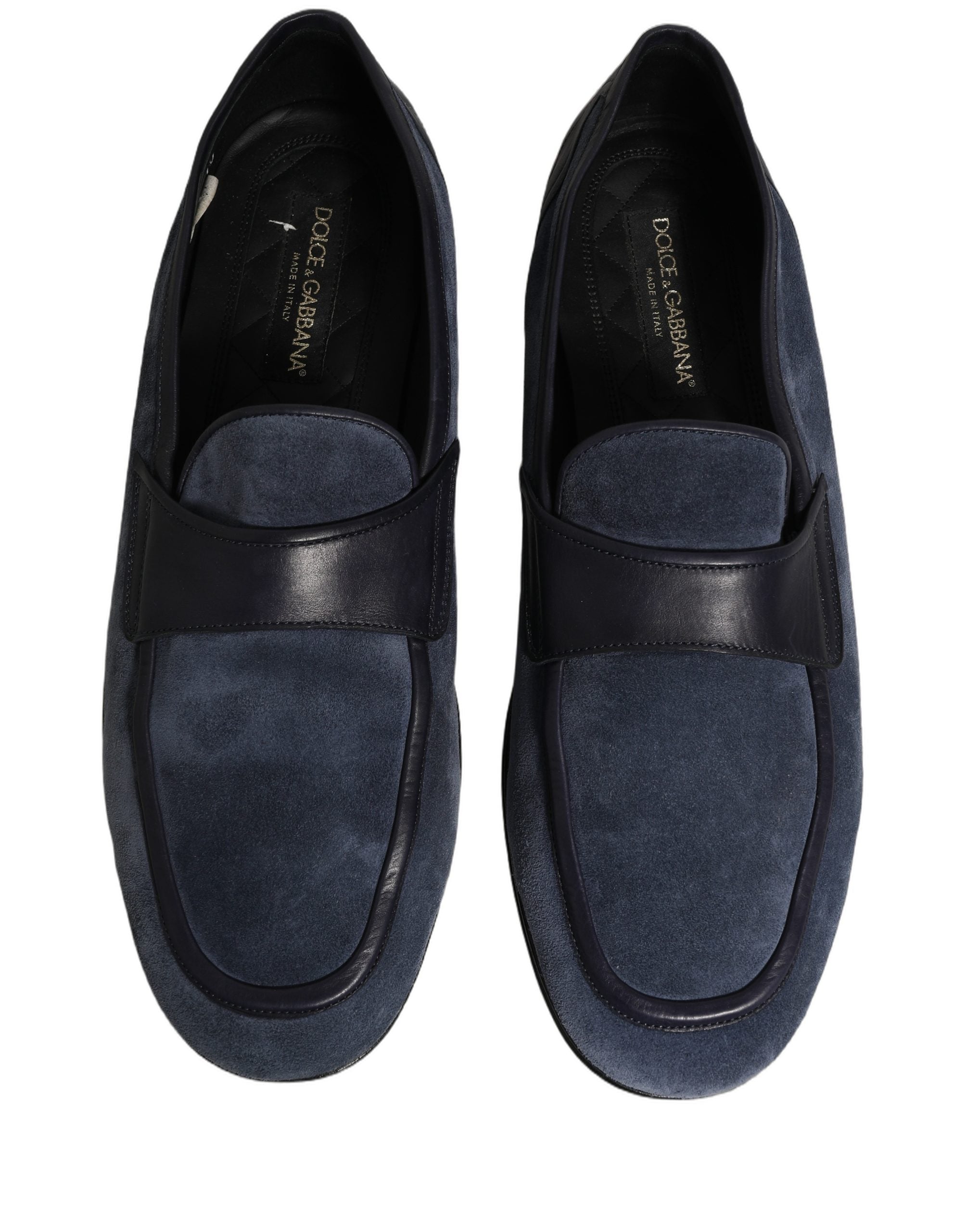 Dolce & Gabbana Blue Suede Leather Loafers Moccasins Men's Shoes (Pre-Owned)