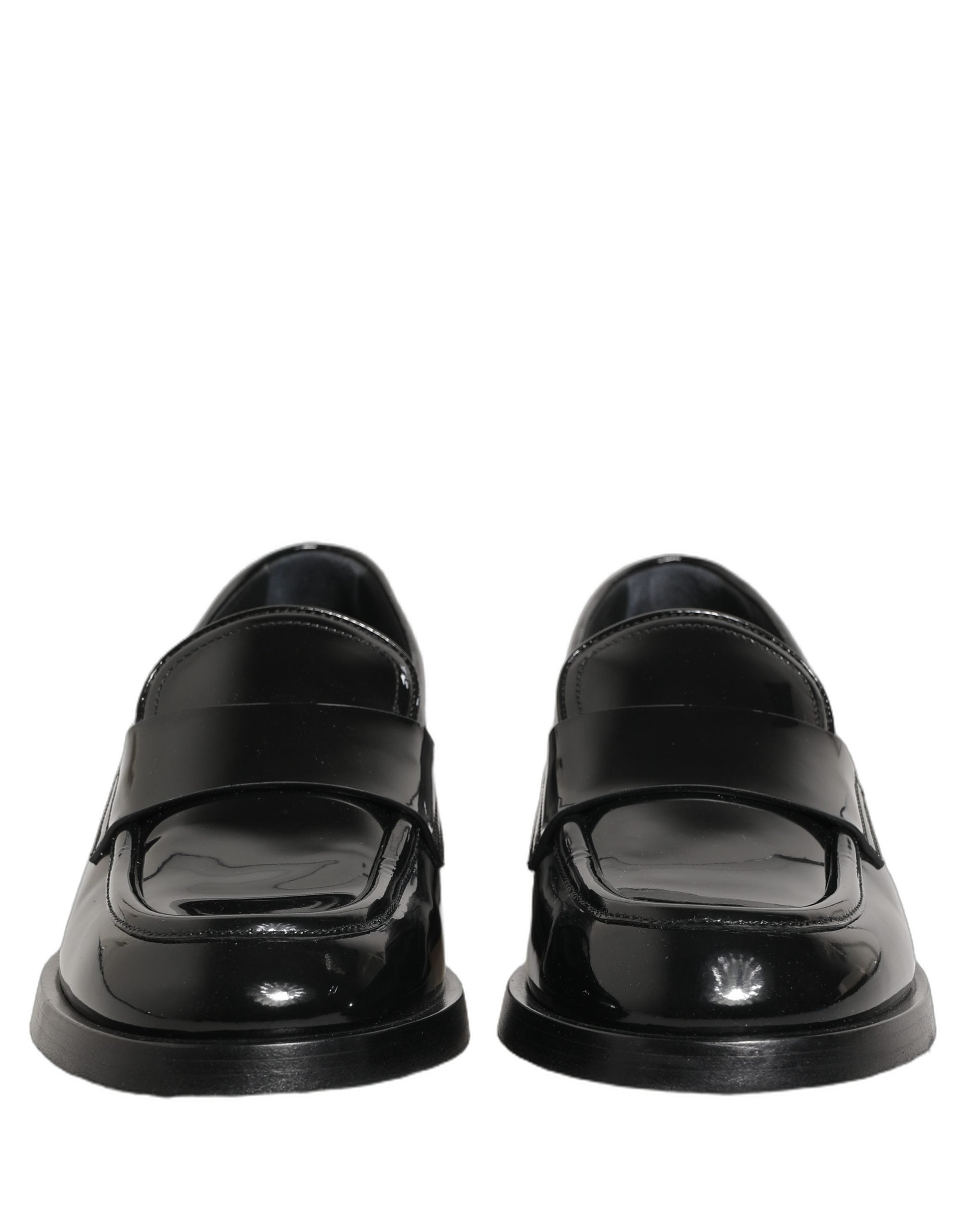 Dolce & Gabbana Black Leather Formal Men Dress Loafers Men's Shoes (Pre-Owned)
