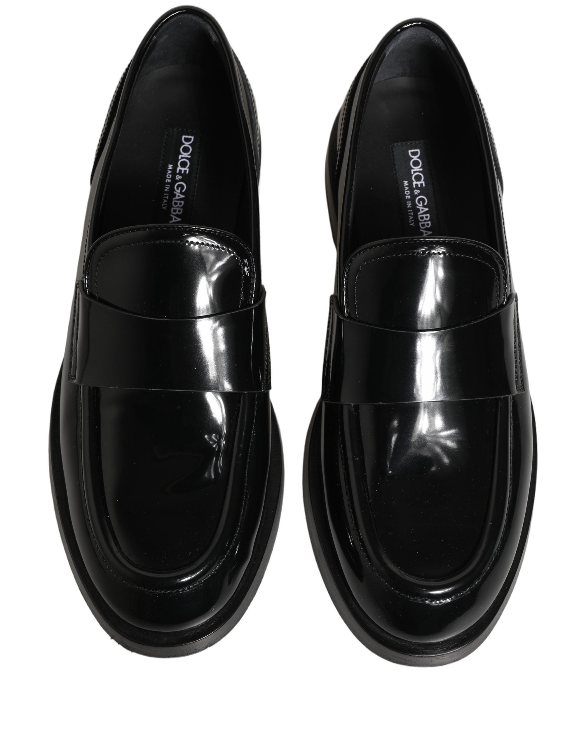 Dolce & Gabbana Black Leather Formal Men Dress Loafers Men's Shoes (Pre-Owned)