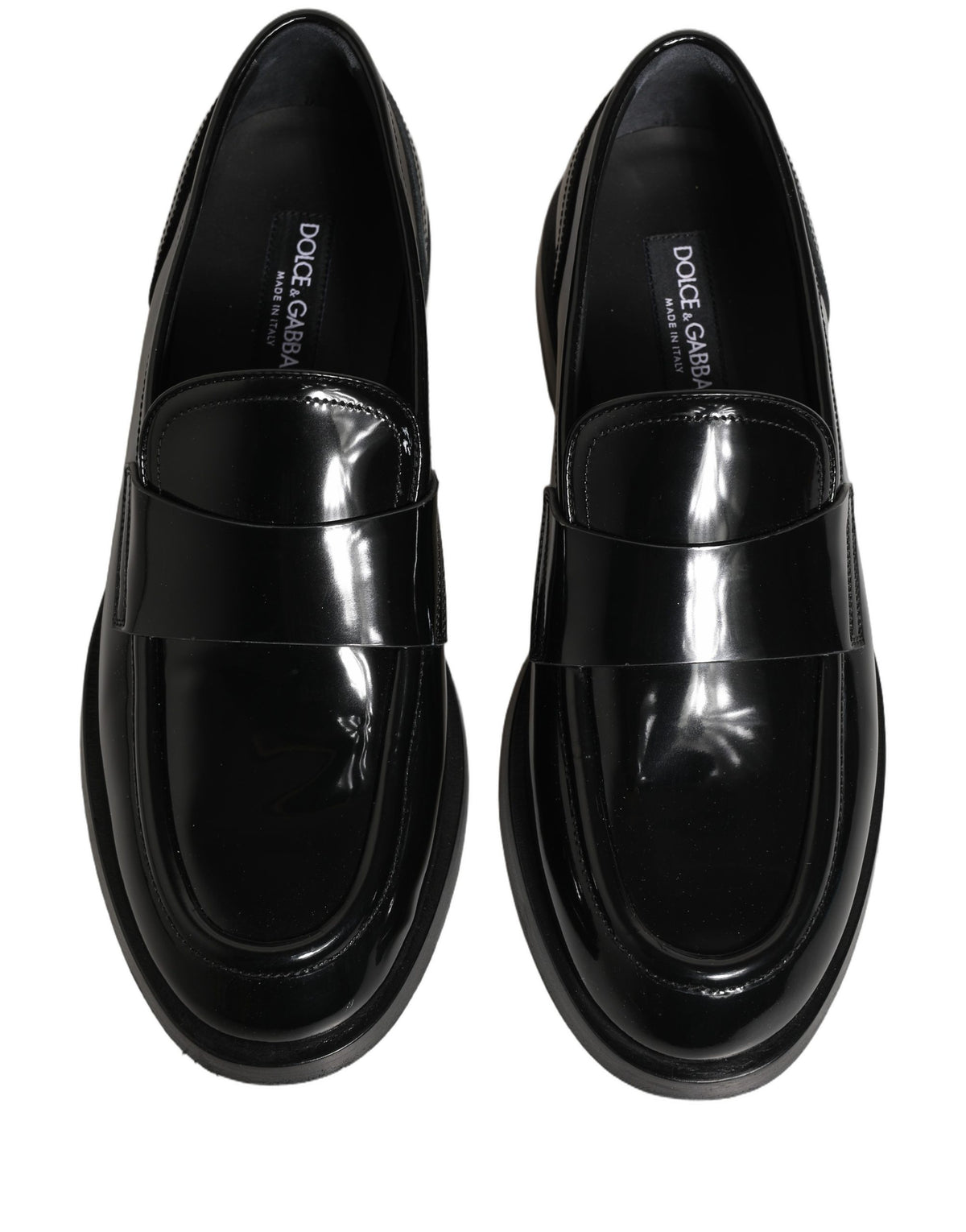 Dolce & Gabbana Black Leather Formal Men Dress Loafers Men's Shoes (Pre-Owned)