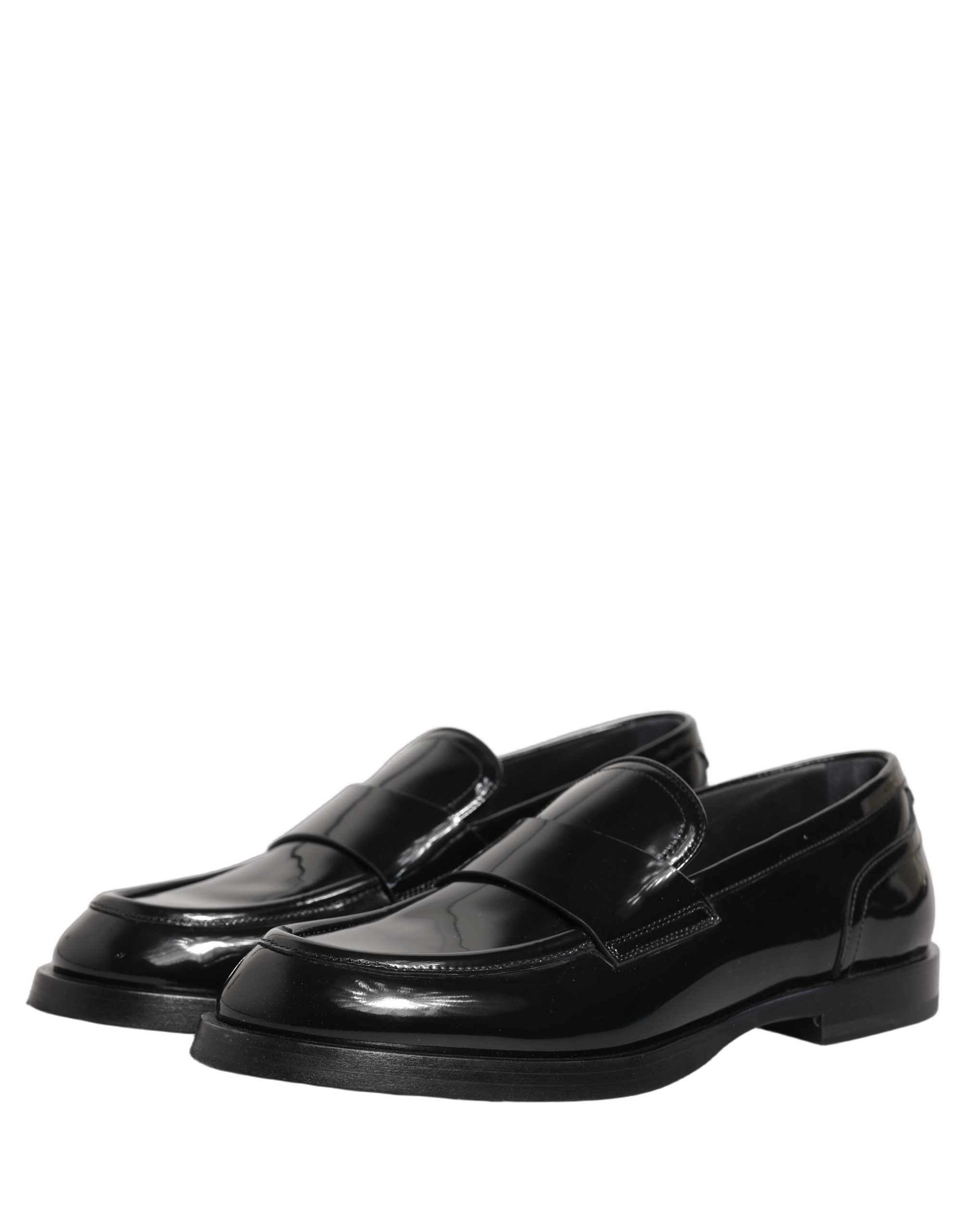 Dolce & Gabbana Black Leather Formal Men Dress Loafers Men's Shoes (Pre-Owned)