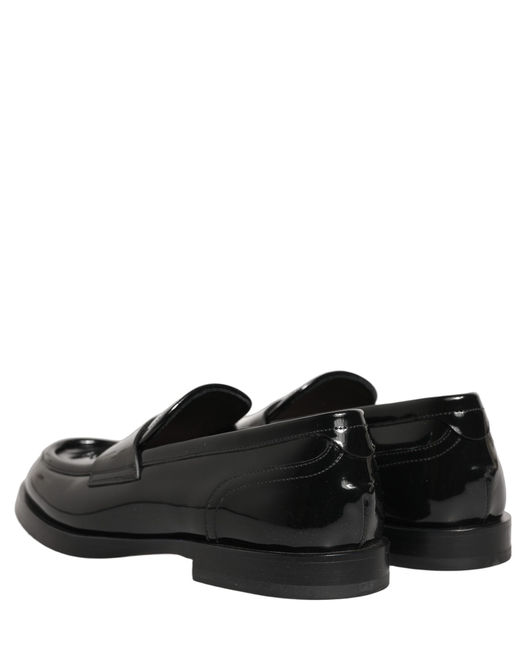 Dolce & Gabbana Black Leather Formal Men Dress Loafers Men's Shoes (Pre-Owned)