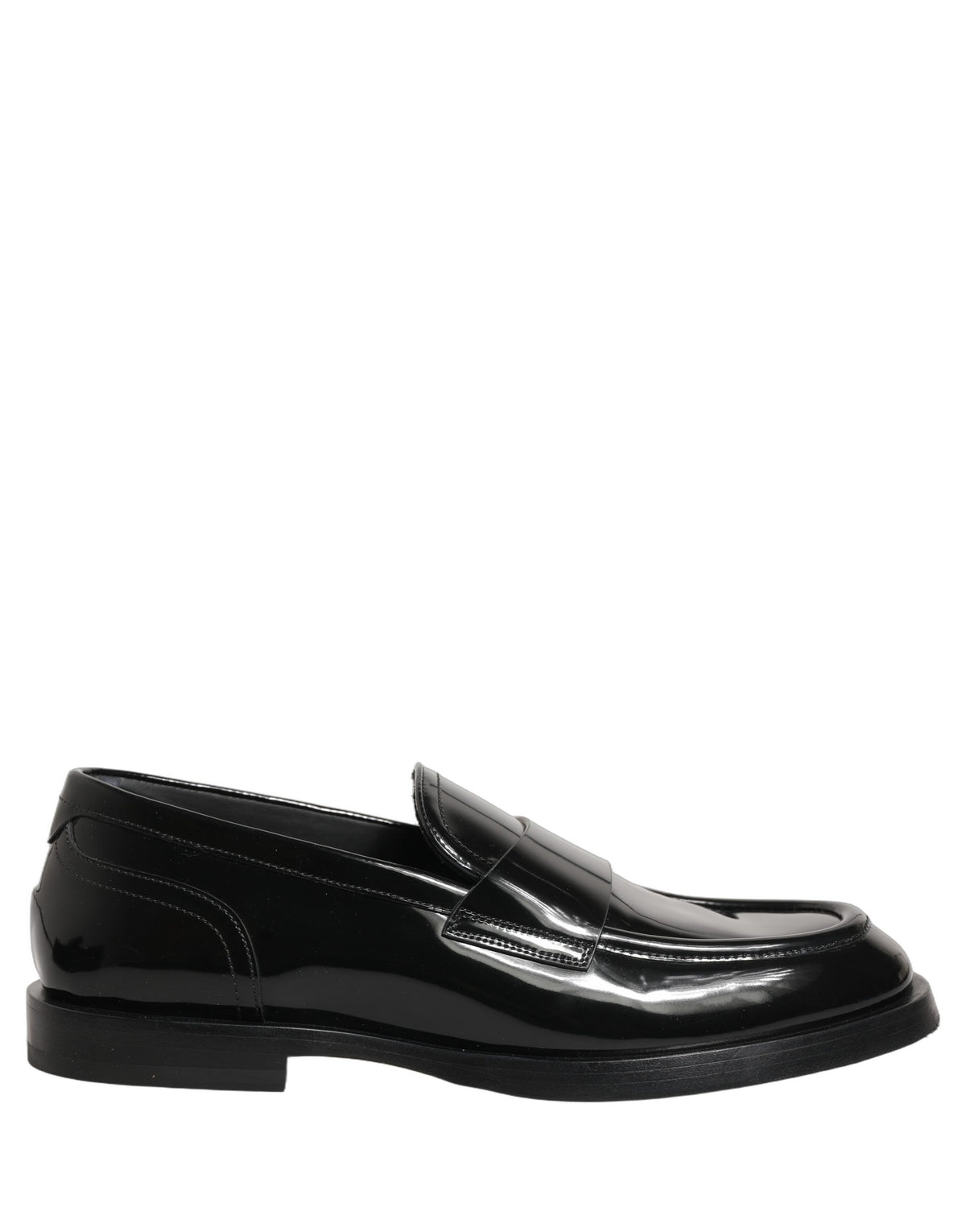 Dolce & Gabbana Black Leather Formal Men Dress Loafers Men's Shoes (Pre-Owned)