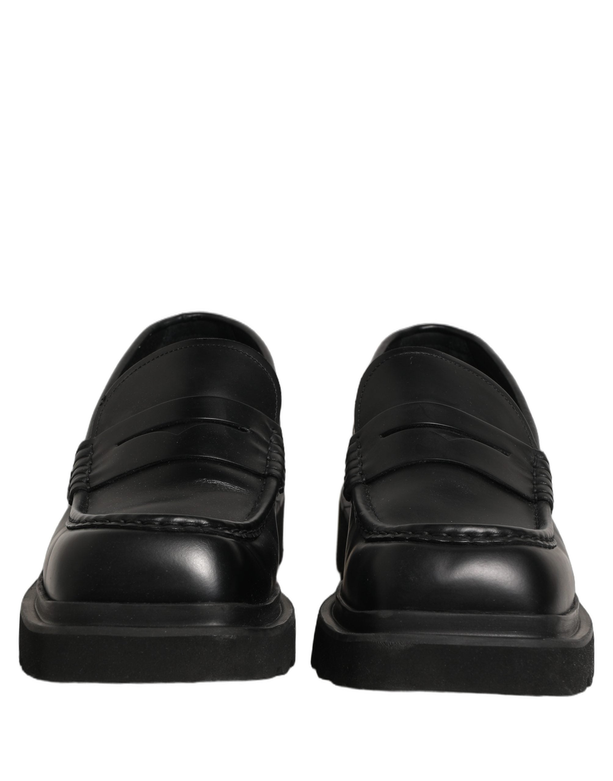 Dolce & Gabbana Black Calfskin Leather Men Dress Loafer Men's Shoes