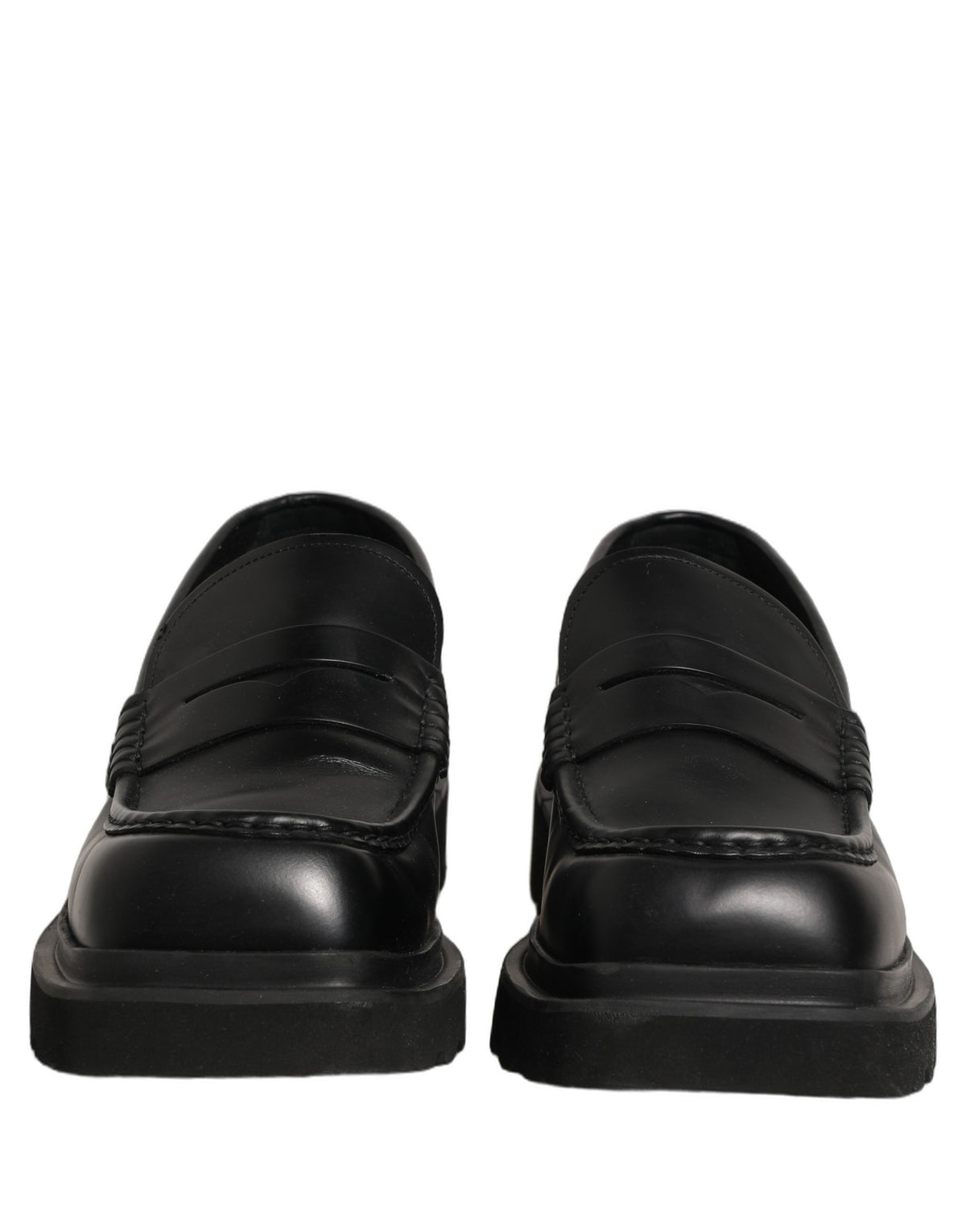 Dolce & Gabbana Black Calfskin Leather Men Dress Loafer Men's Shoes