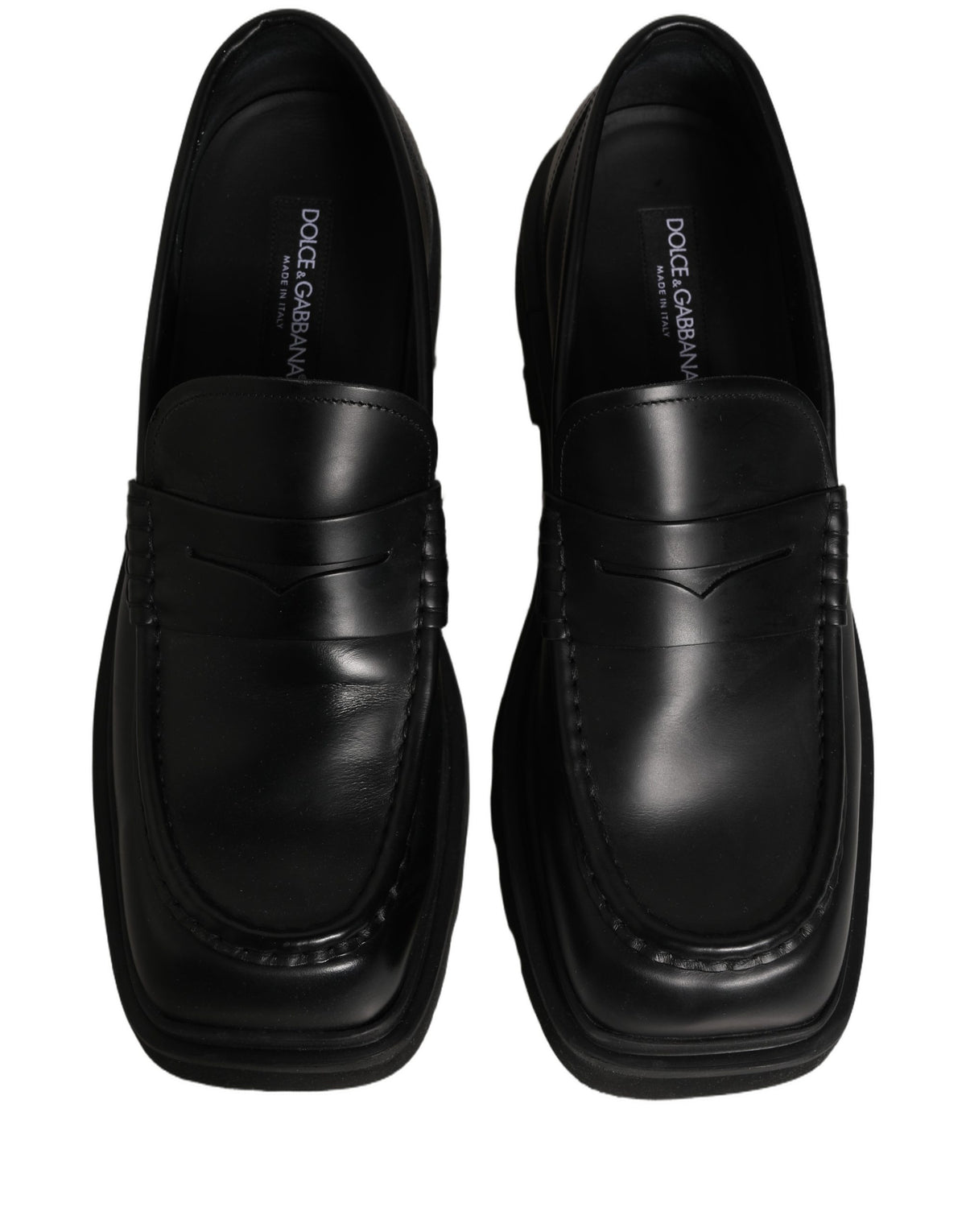 Dolce & Gabbana Black Calfskin Leather Men Dress Loafer Men's Shoes