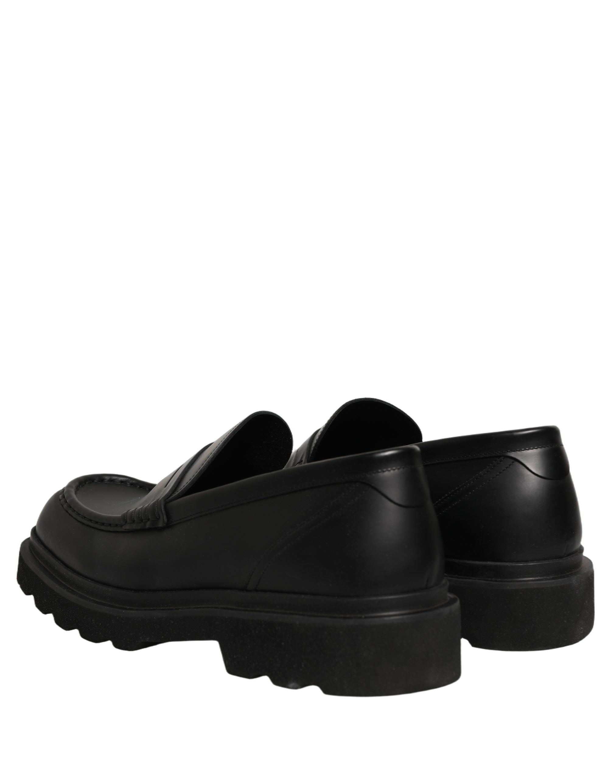 Dolce & Gabbana Black Calfskin Leather Men Dress Loafer Men's Shoes