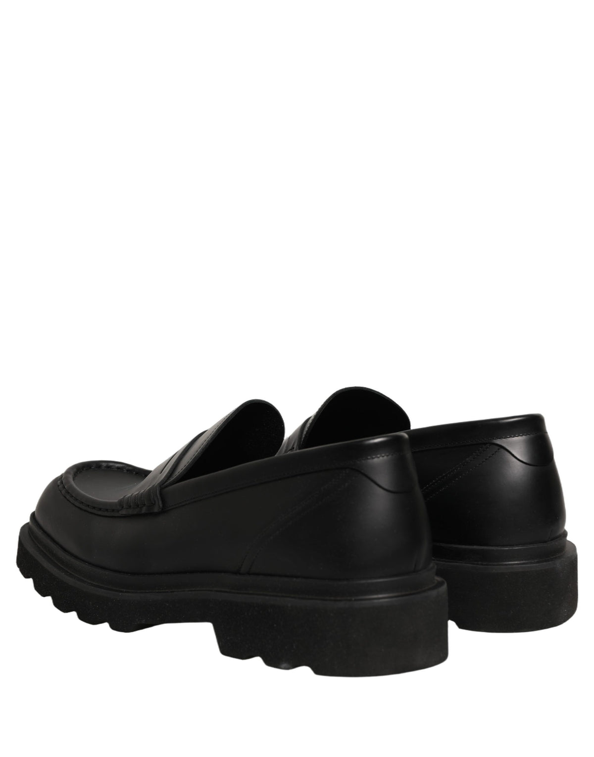 Dolce & Gabbana Black Calfskin Leather Men Dress Loafer Men's Shoes