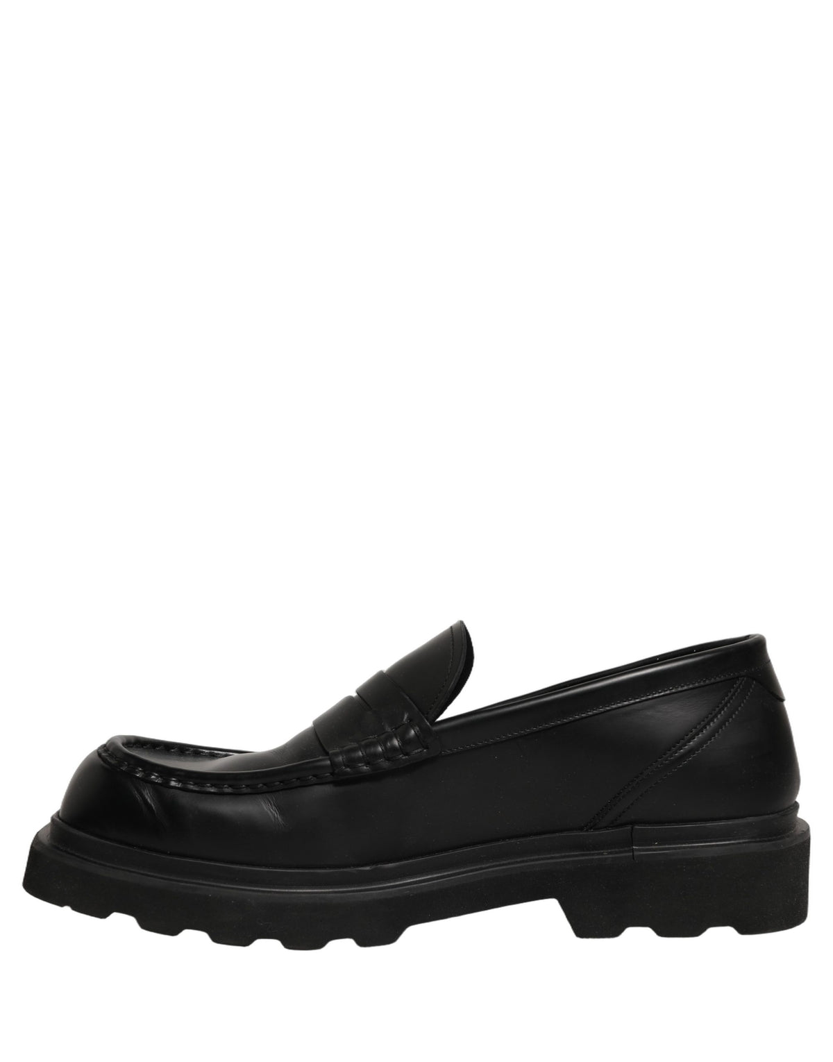 Dolce & Gabbana Black Calfskin Leather Men Dress Loafer Men's Shoes
