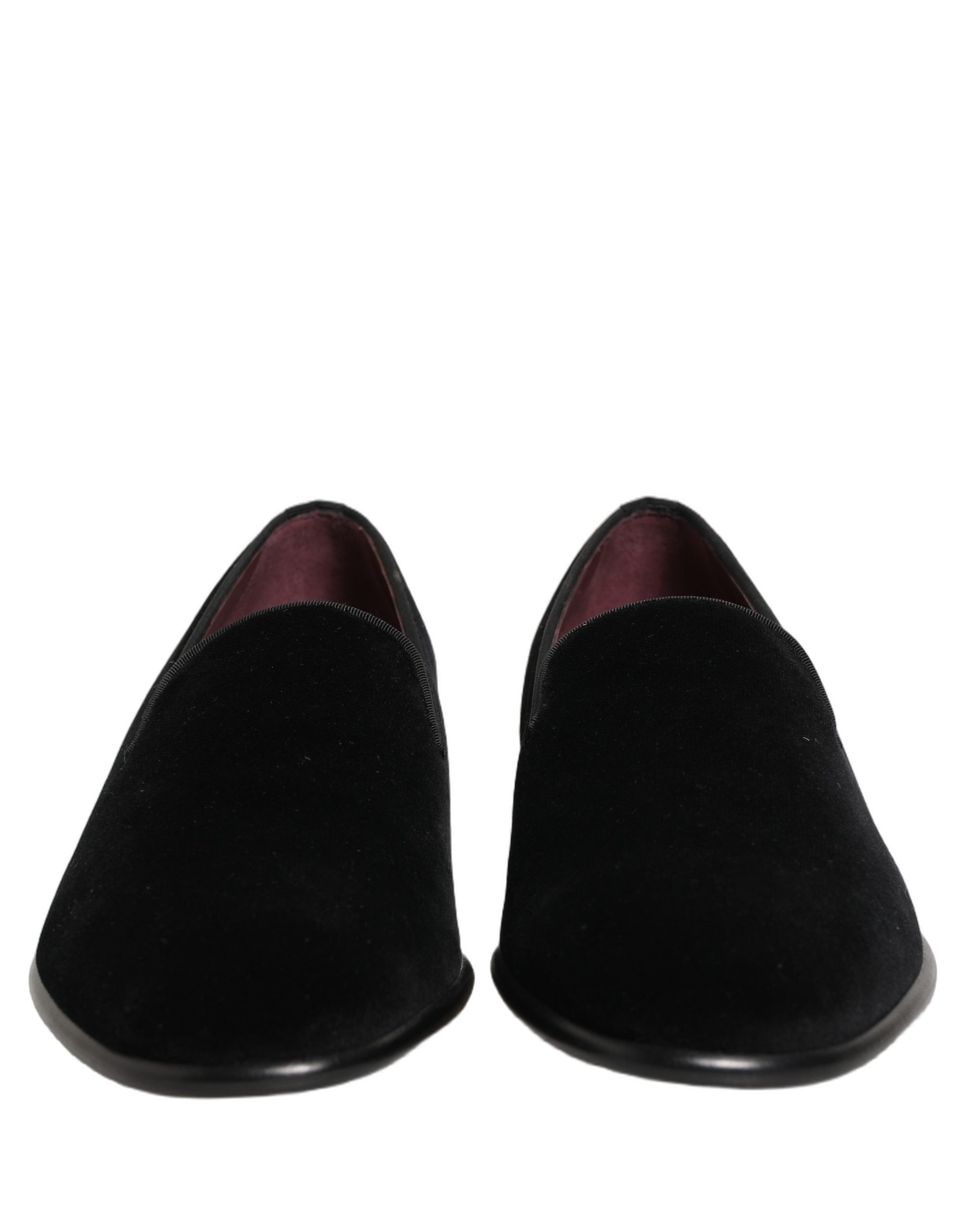 Dolce & Gabbana Black Velvet Loafers Formal Men Dress Men's Shoes