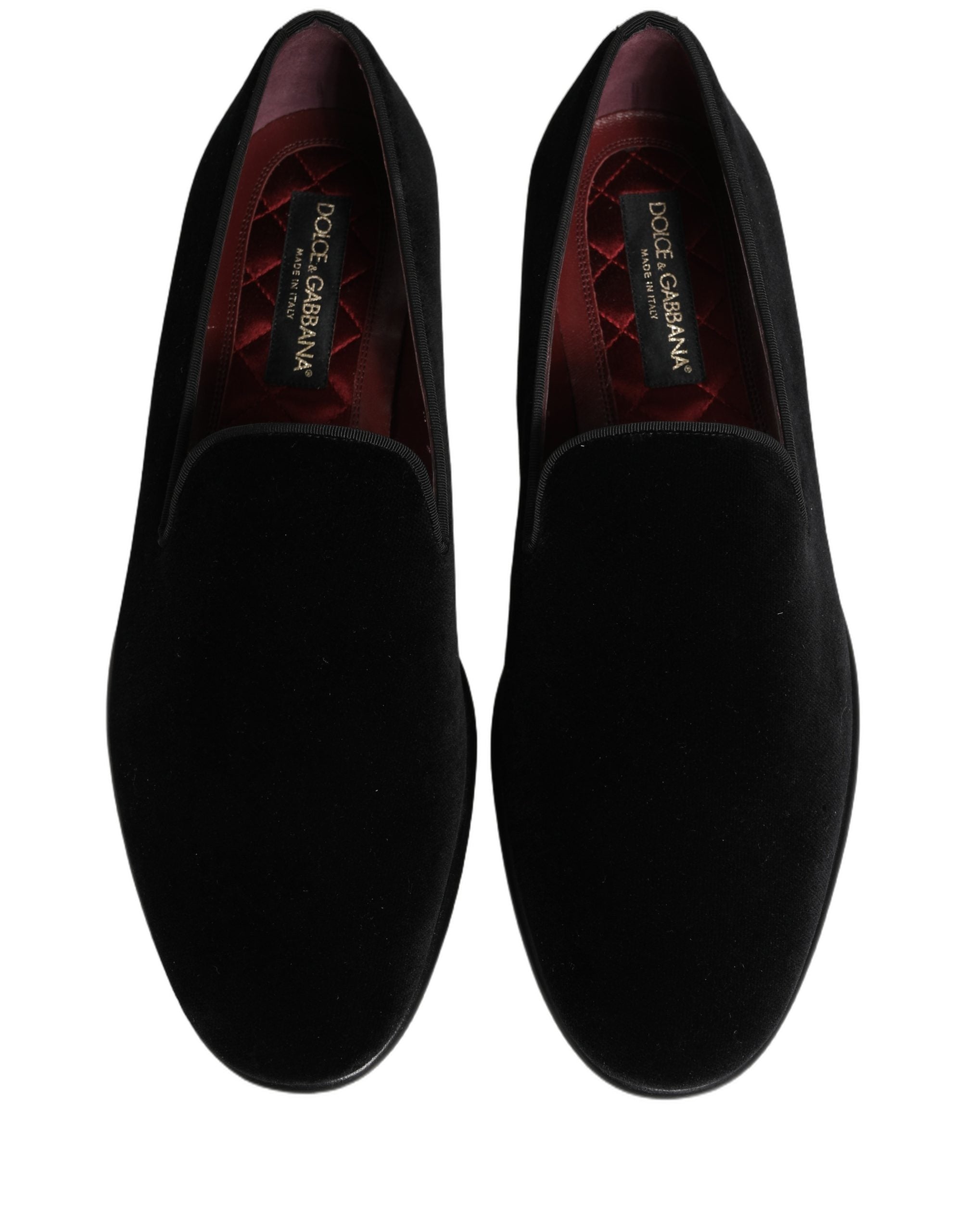 Dolce & Gabbana Black Velvet Loafers Formal Men Dress Men's Shoes