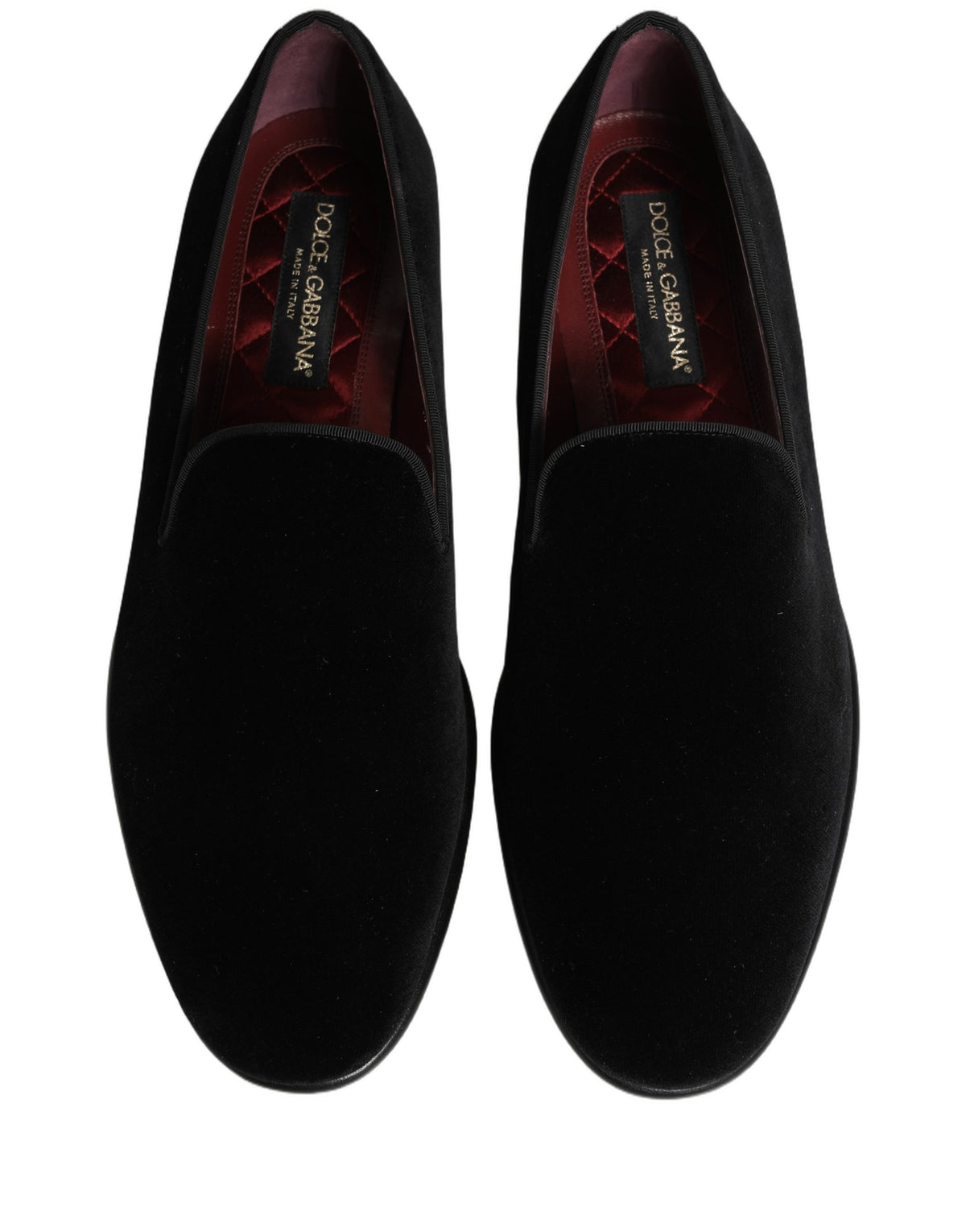 Dolce & Gabbana Black Velvet Loafers Formal Men Dress Men's Shoes
