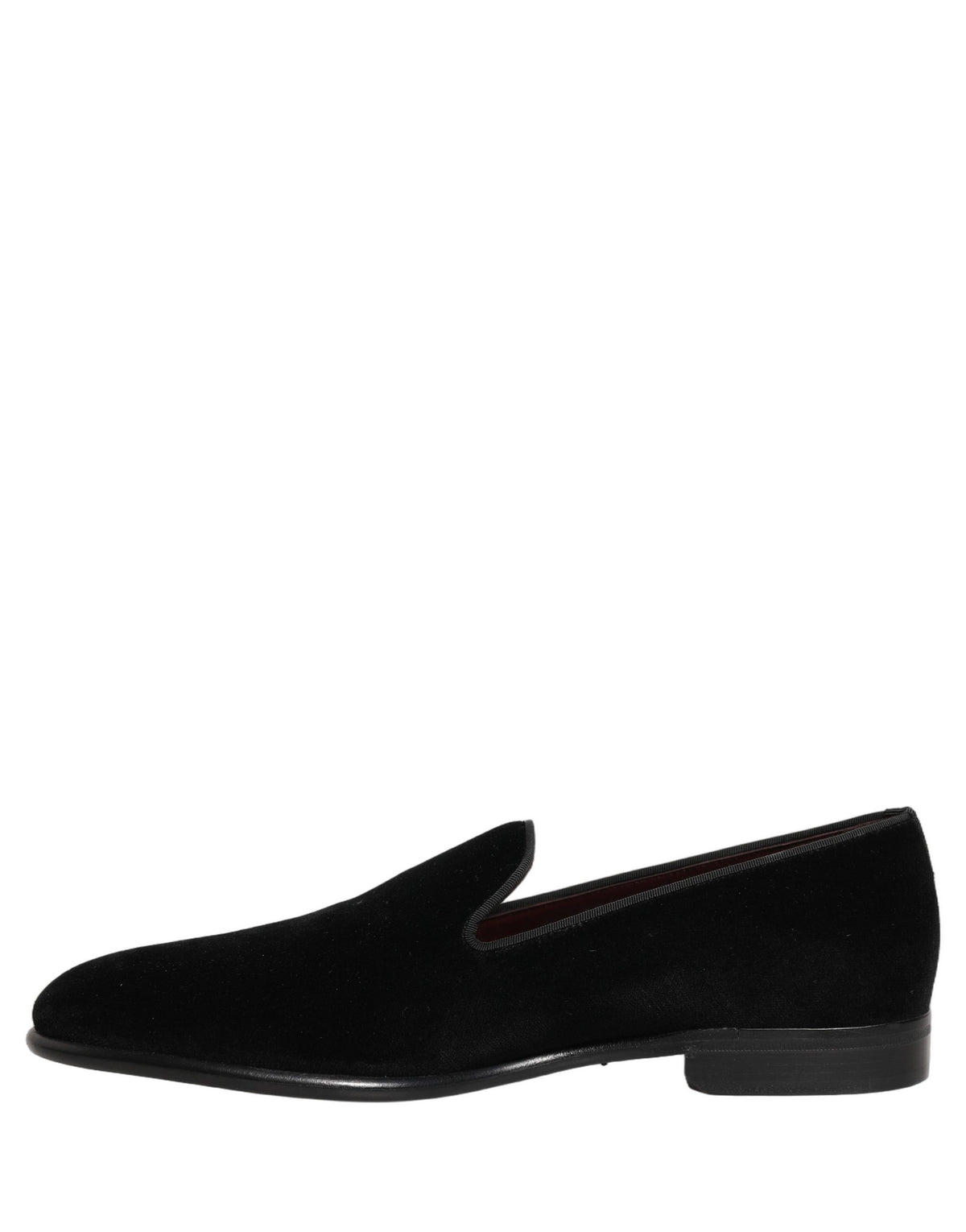 Dolce & Gabbana Black Velvet Loafers Formal Men Dress Men's Shoes