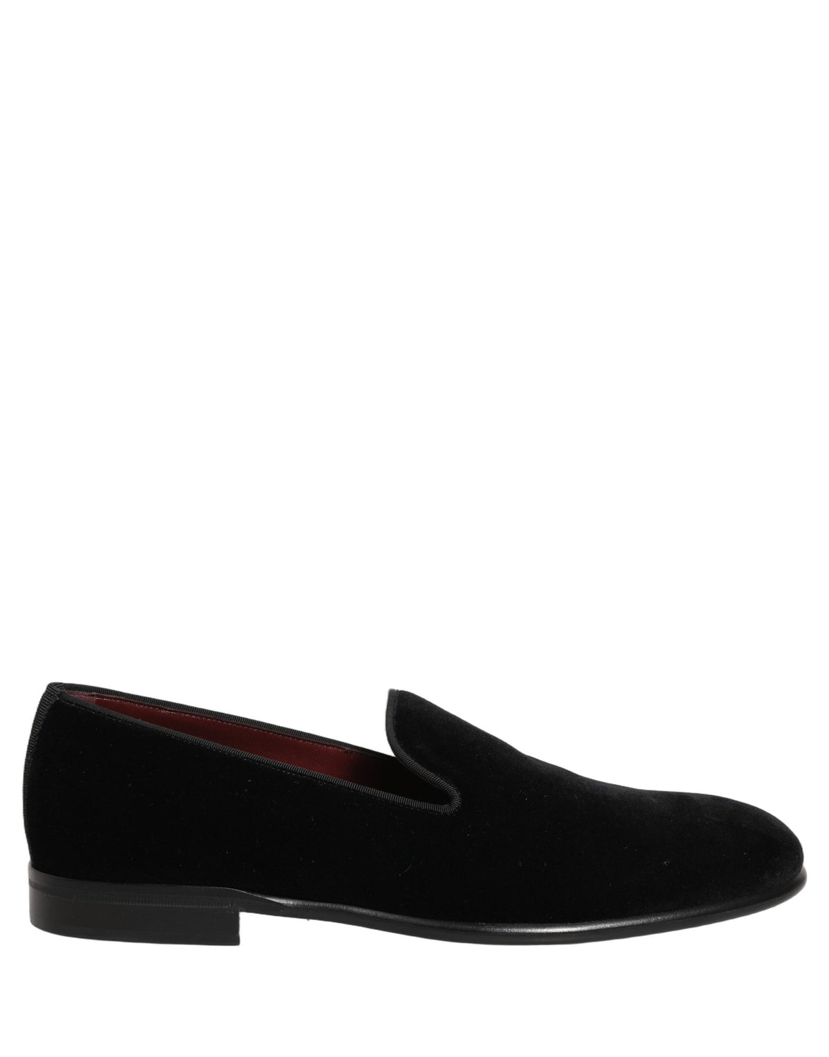 Dolce & Gabbana Black Velvet Loafers Formal Men Dress Men's Shoes