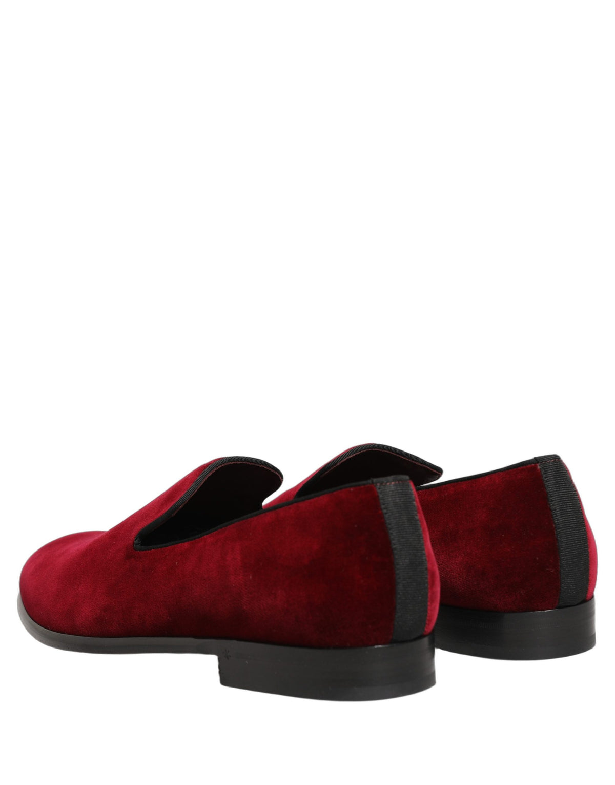 Dolce & Gabbana Maroon Velvet Slip On Men Dress Loafers Men's Shoes