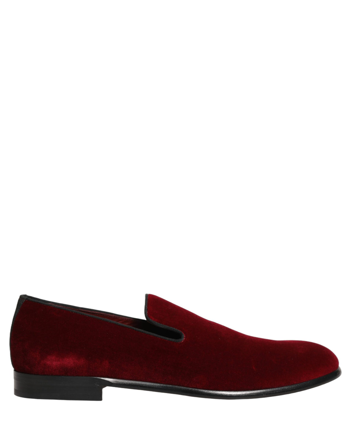 Dolce & Gabbana Maroon Velvet Slip On Men Dress Loafers Men's Shoes