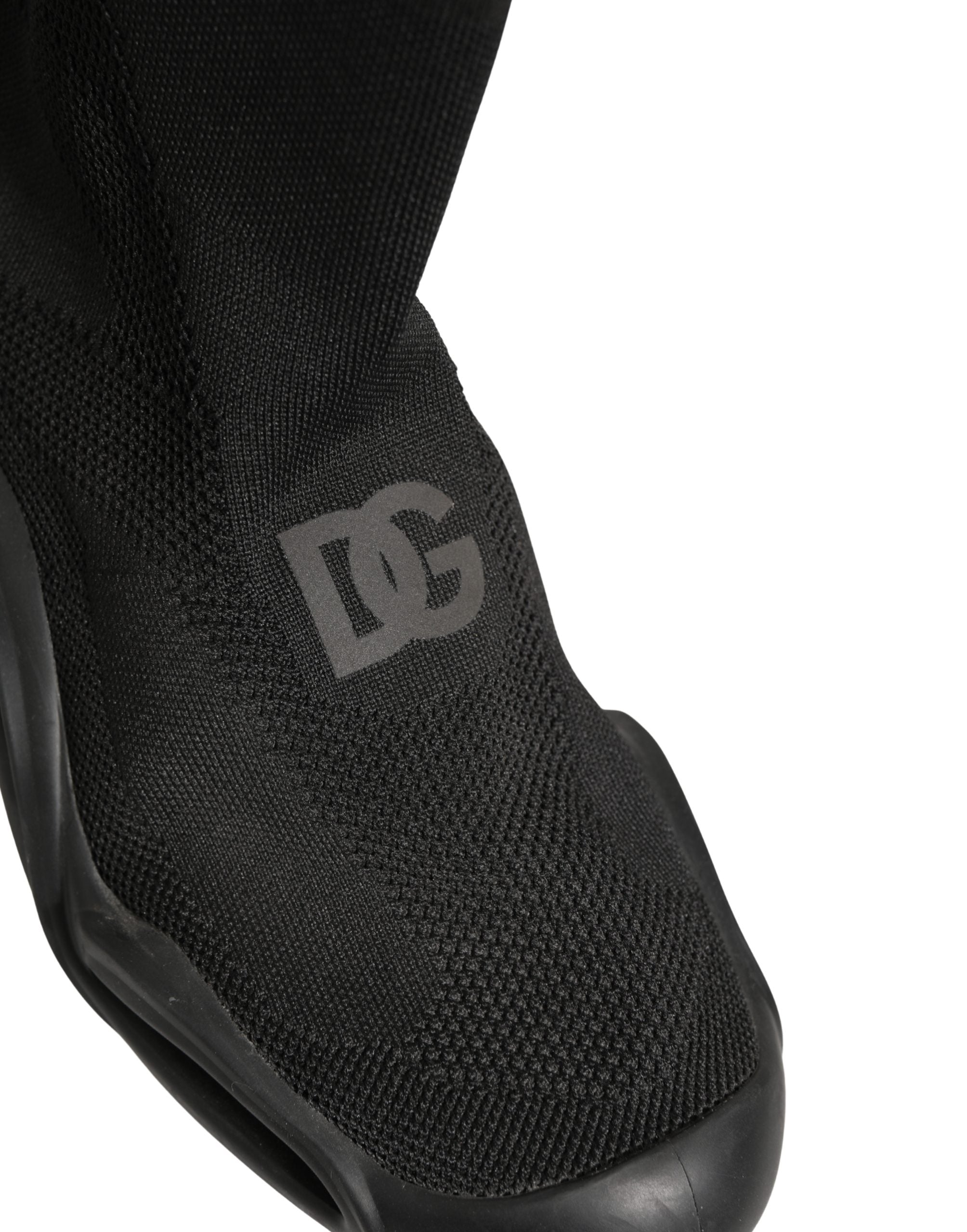 Dolce & Gabbana Black Slip On Wave Socks Men Sneakers Men's Shoes