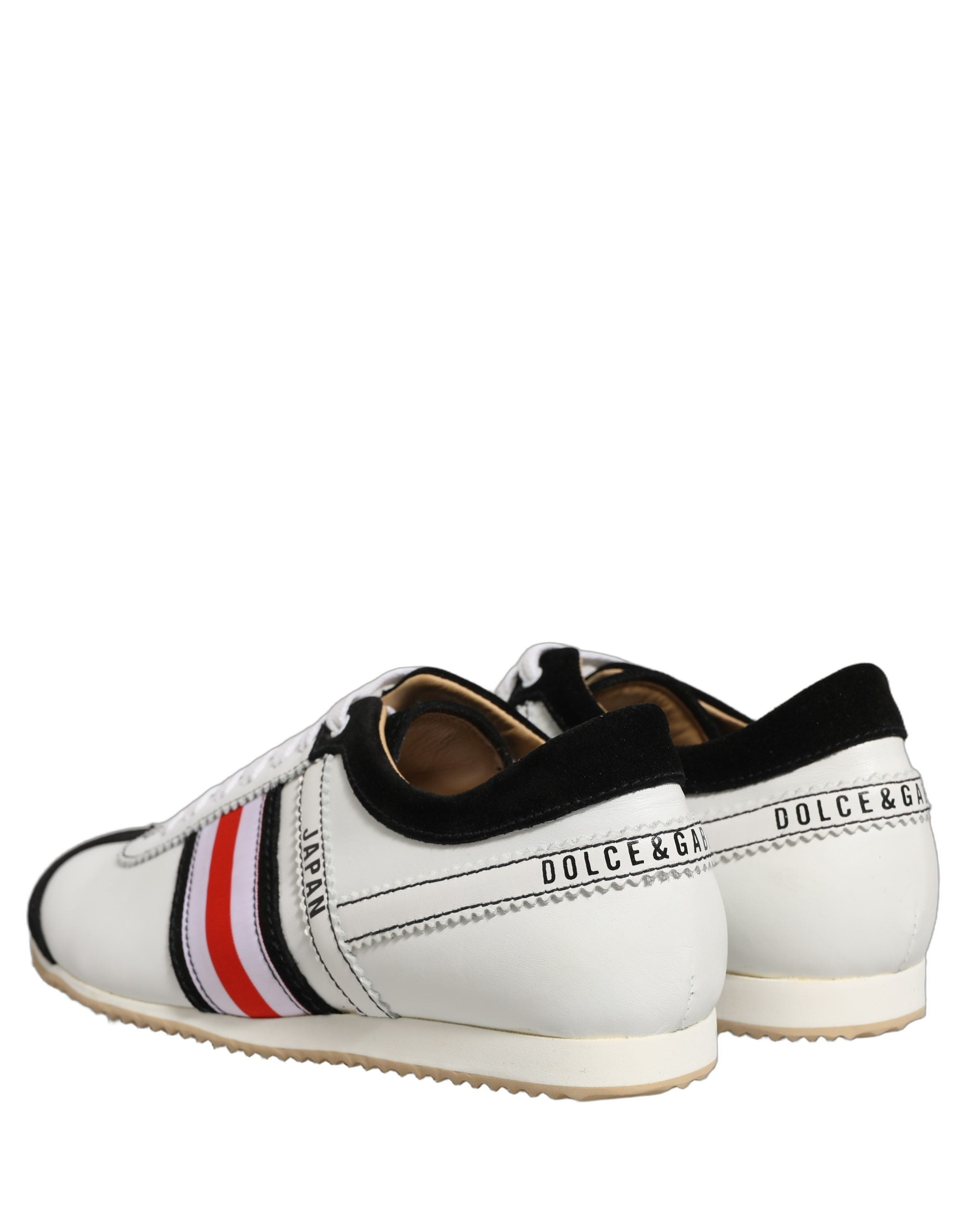 Dolce & Gabbana Black White Leather Suede Low Top Sneakers Women's Shoes (Pre-Owned)