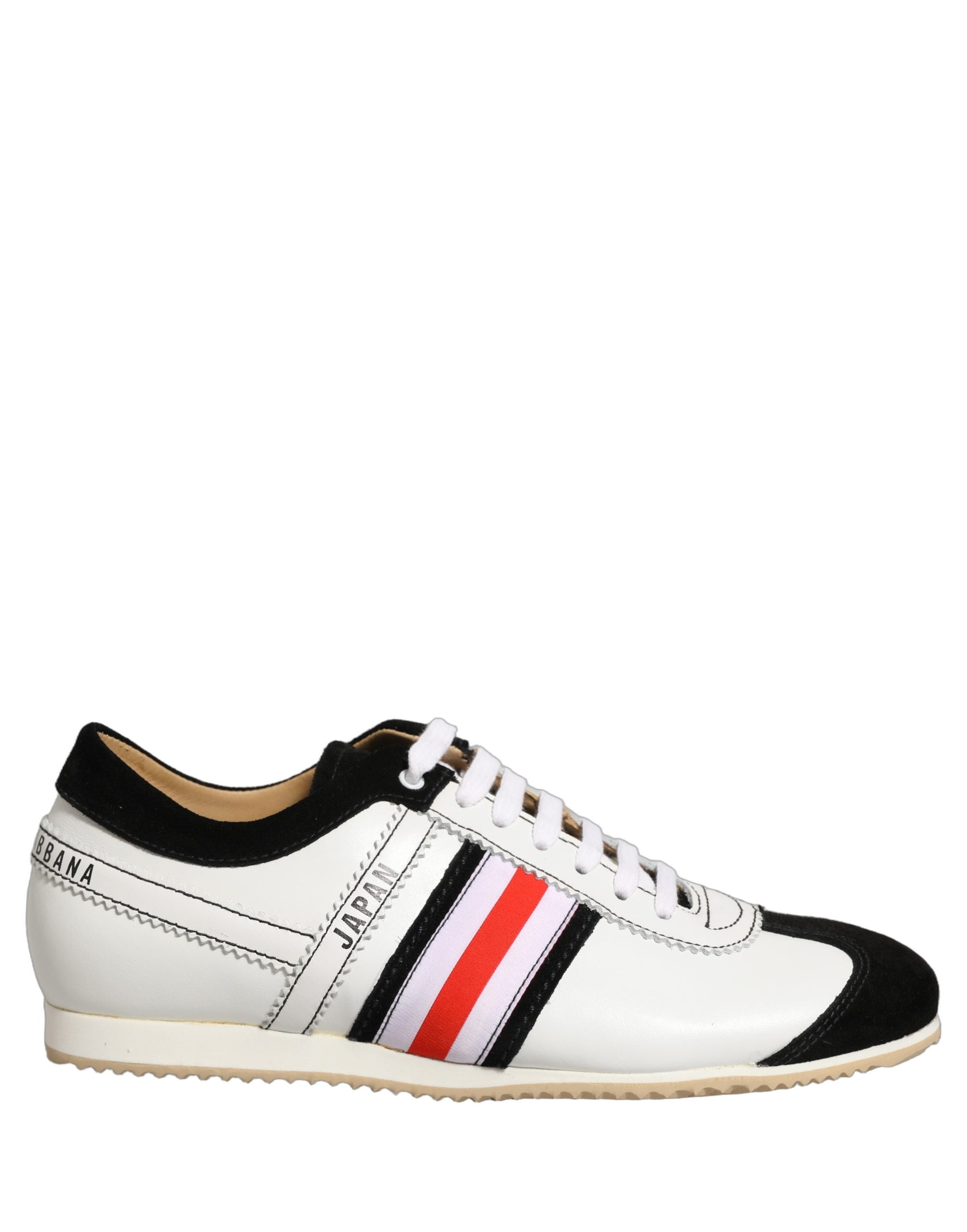 Dolce & Gabbana Black White Leather Suede Low Top Sneakers Women's Shoes (Pre-Owned)