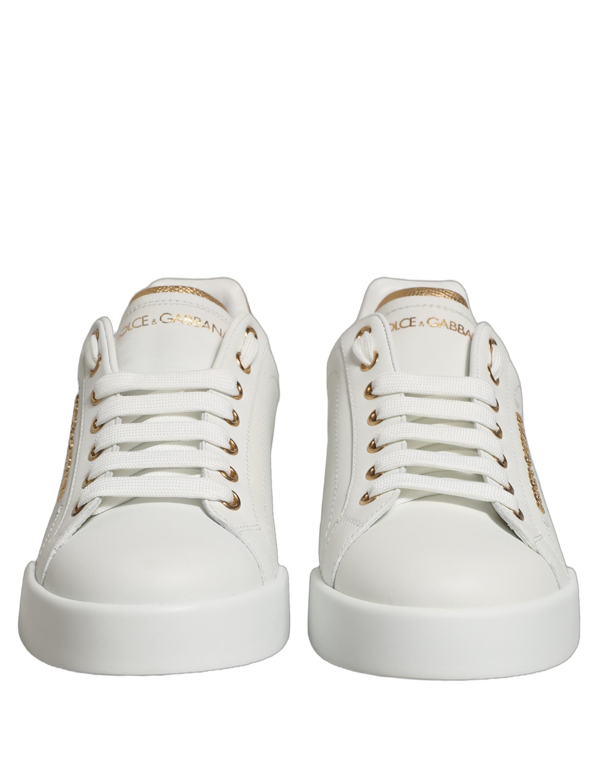 Dolce & Gabbana White Gold Embellished Low Top Sneakers Women's Shoes (Pre-Owned)
