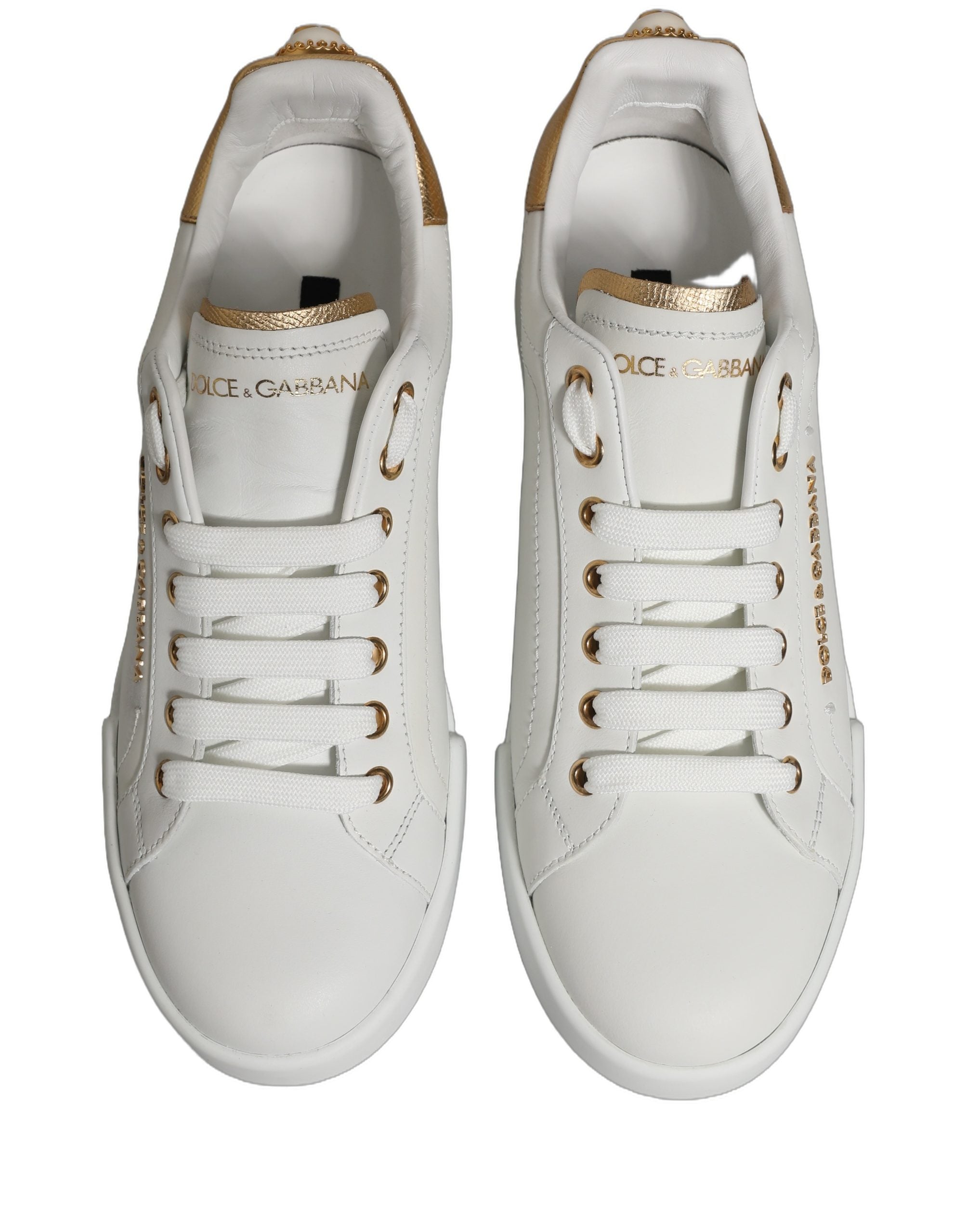 Dolce & Gabbana White Gold Embellished Low Top Sneakers Women's Shoes (Pre-Owned)