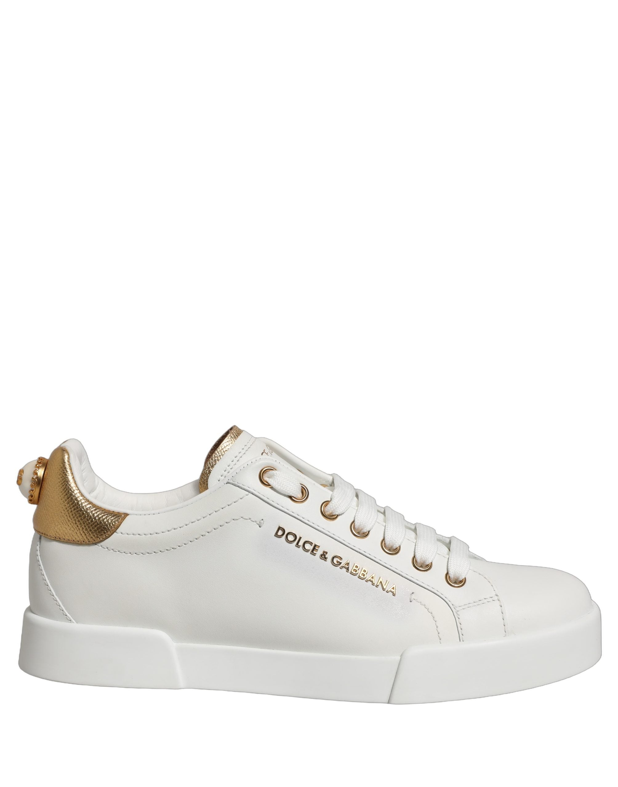 Dolce & Gabbana White Gold Embellished Low Top Sneakers Women's Shoes (Pre-Owned)
