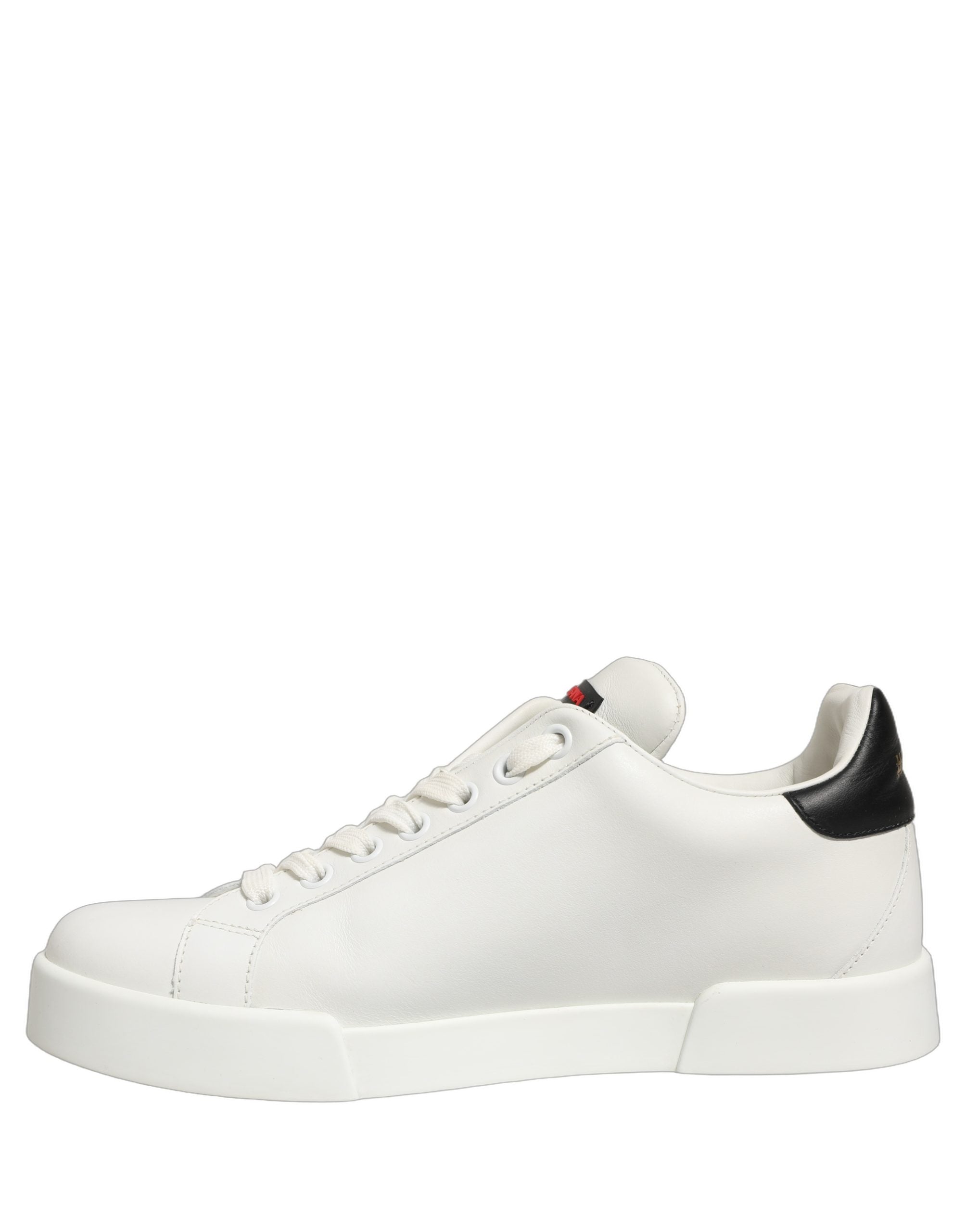 Dolce & Gabbana White Patch Calfskin Nappa Portofino Sneakers Women's Shoes
