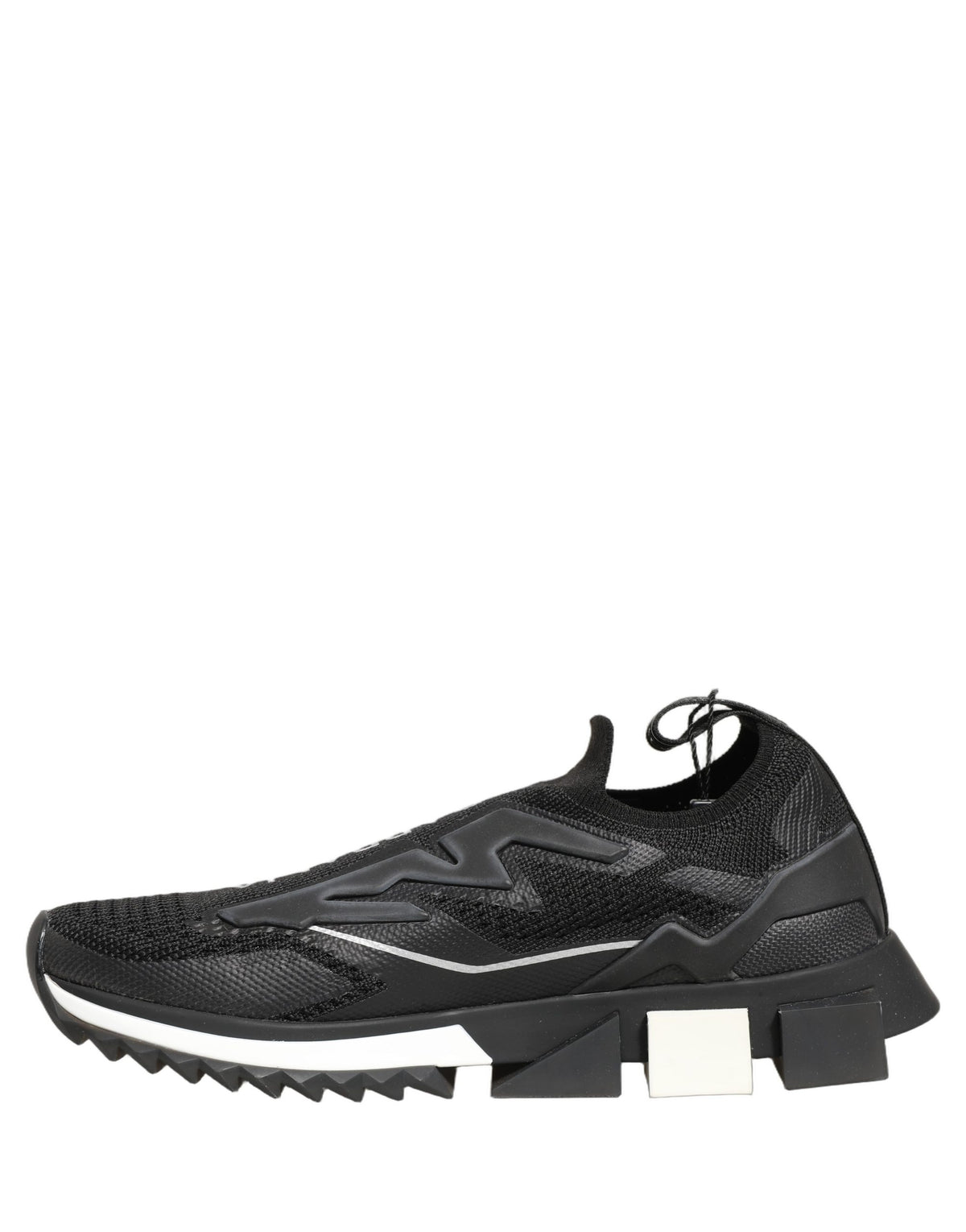 Dolce & Gabbana Black White Sorrento Slip-On Logo Sneakers Women's Shoes