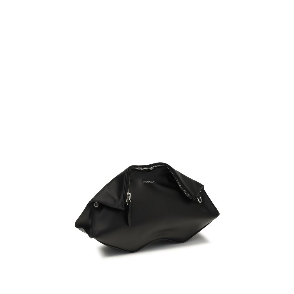 Alexander McQueen Black Calf Leather Bos Taurus Clutch Women's Bag
