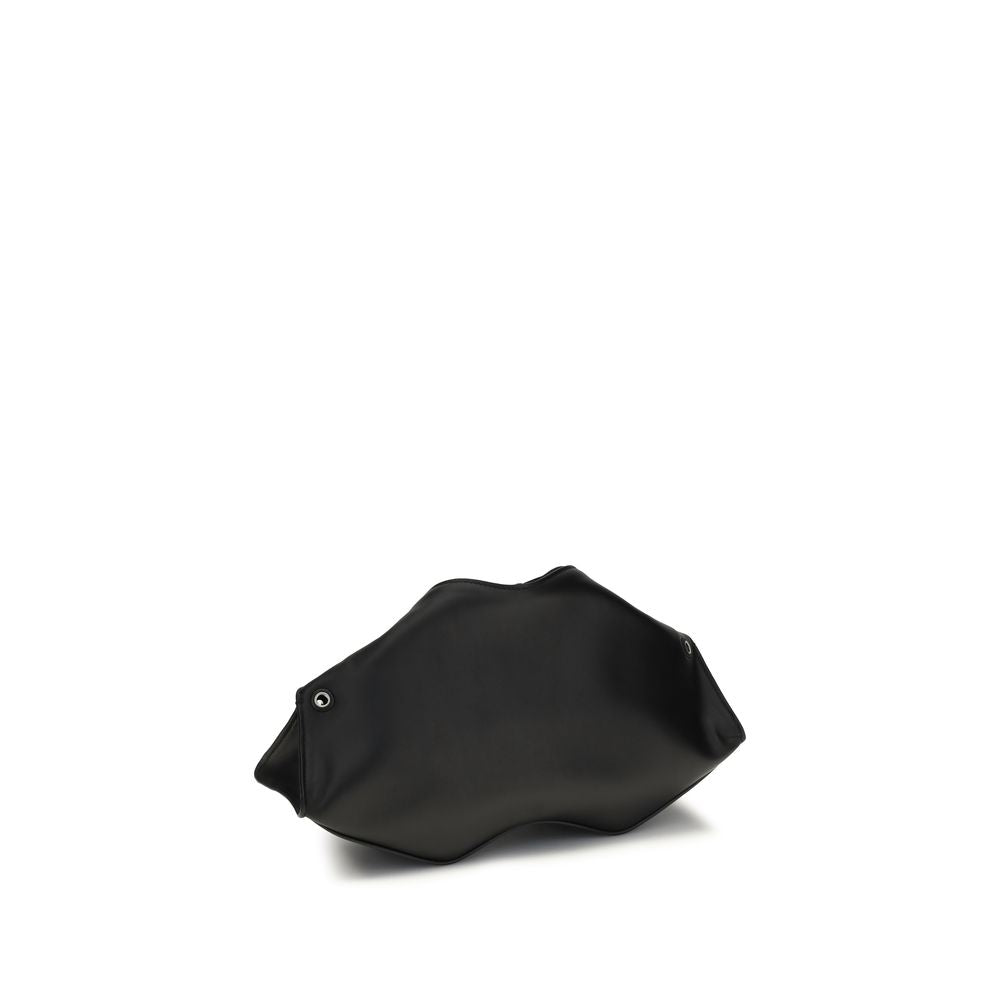 Alexander McQueen Black Calf Leather Bos Taurus Clutch Women's Bag