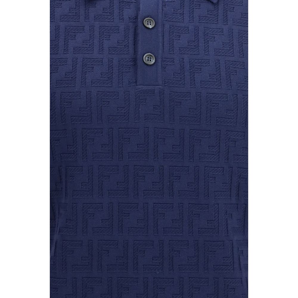 Fendi Blue Cotton Polo Men's Shirt