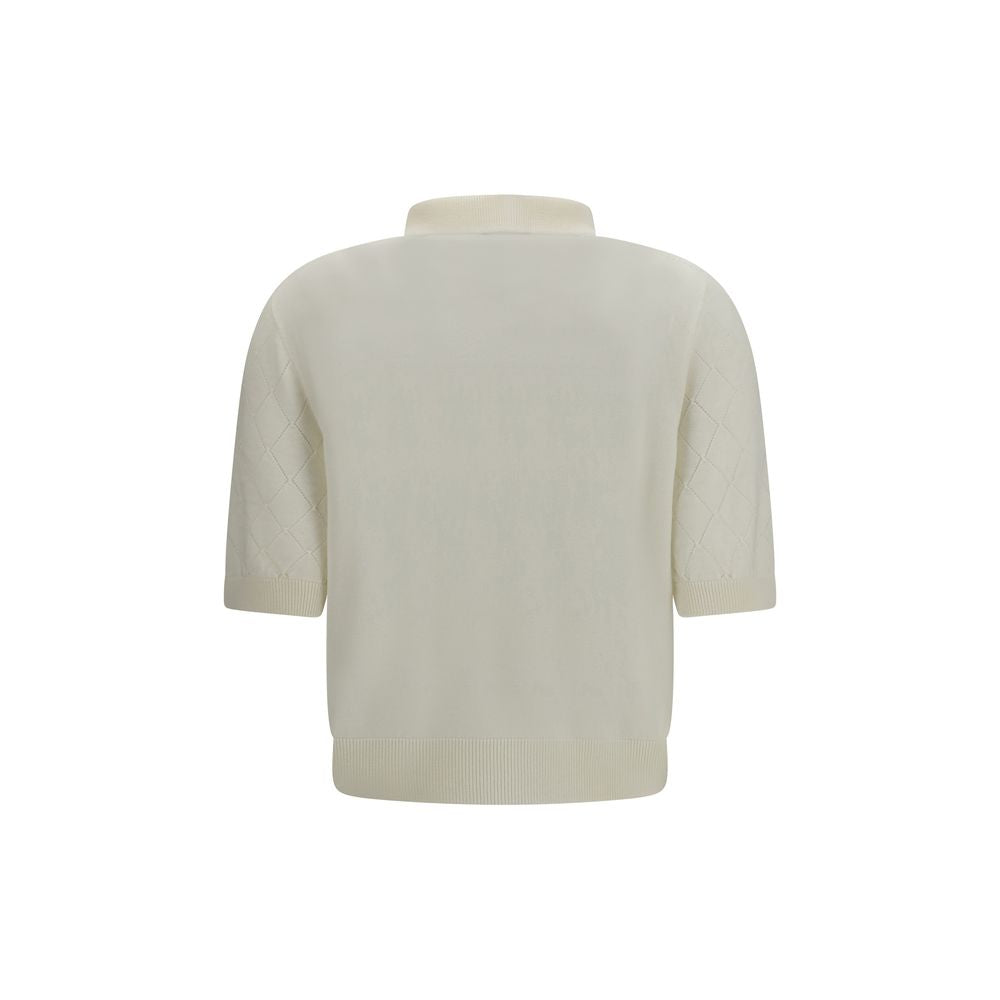 Balmain White Wool Oves Aries Polo Women's Shirt
