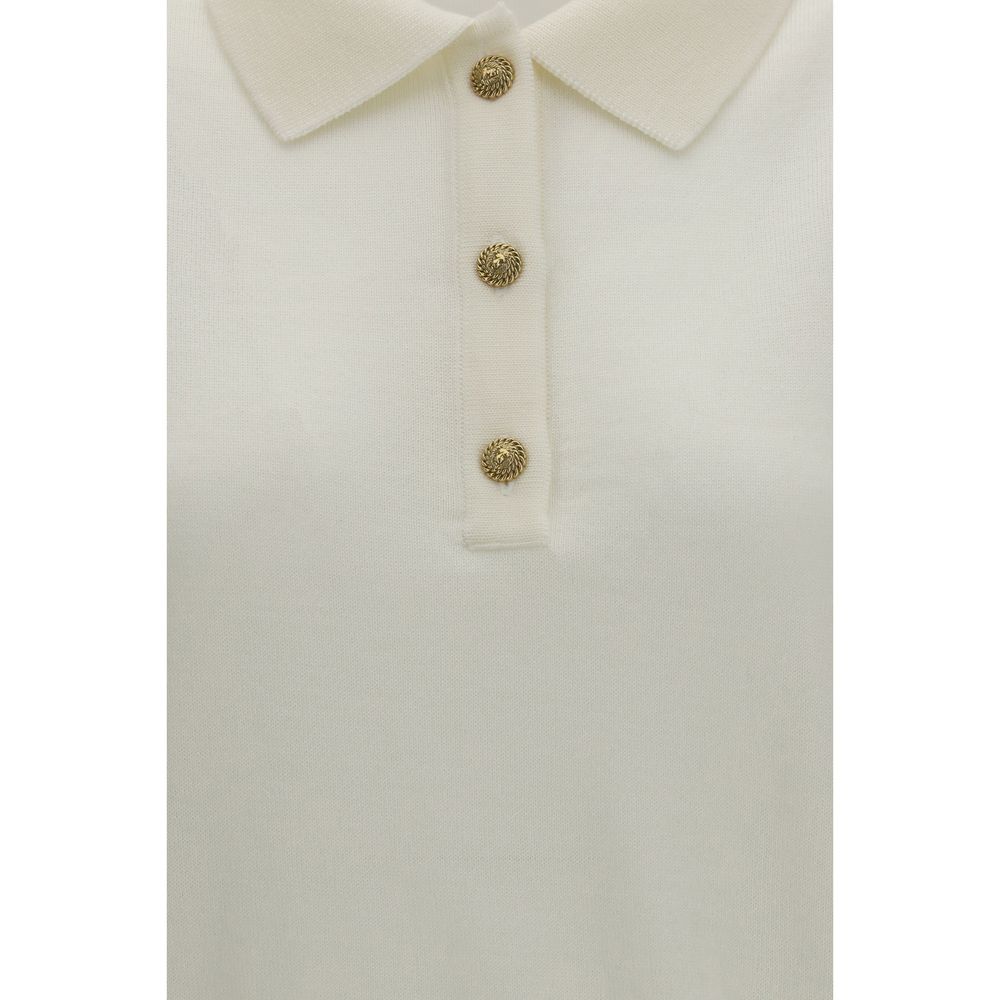 Balmain White Wool Oves Aries Polo Women's Shirt