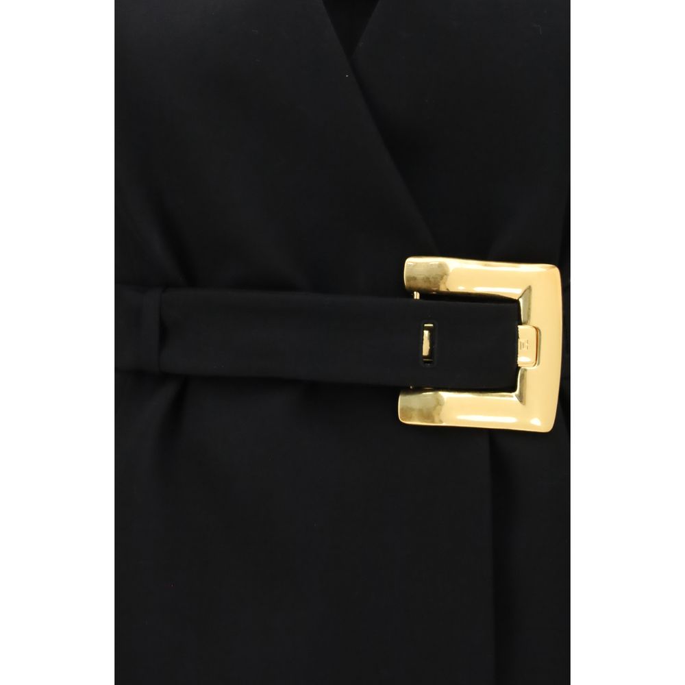 Balmain Black Wool Oves Aries Women's Blazer