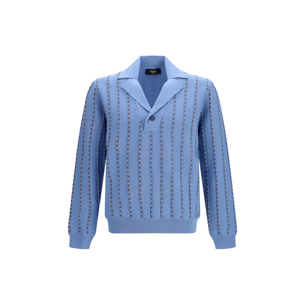 Fendi Blue Cotton Men's Sweatshirt