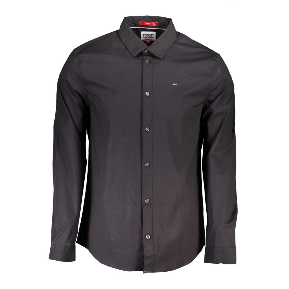 Tommy Hilfiger Black Cotton Men's Men's Shirt