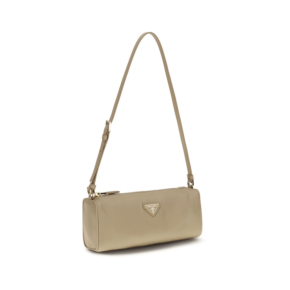 Prada Beige Nylon Shoulder Women's Bag