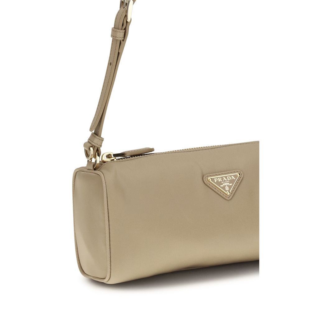 Prada Beige Nylon Shoulder Women's Bag