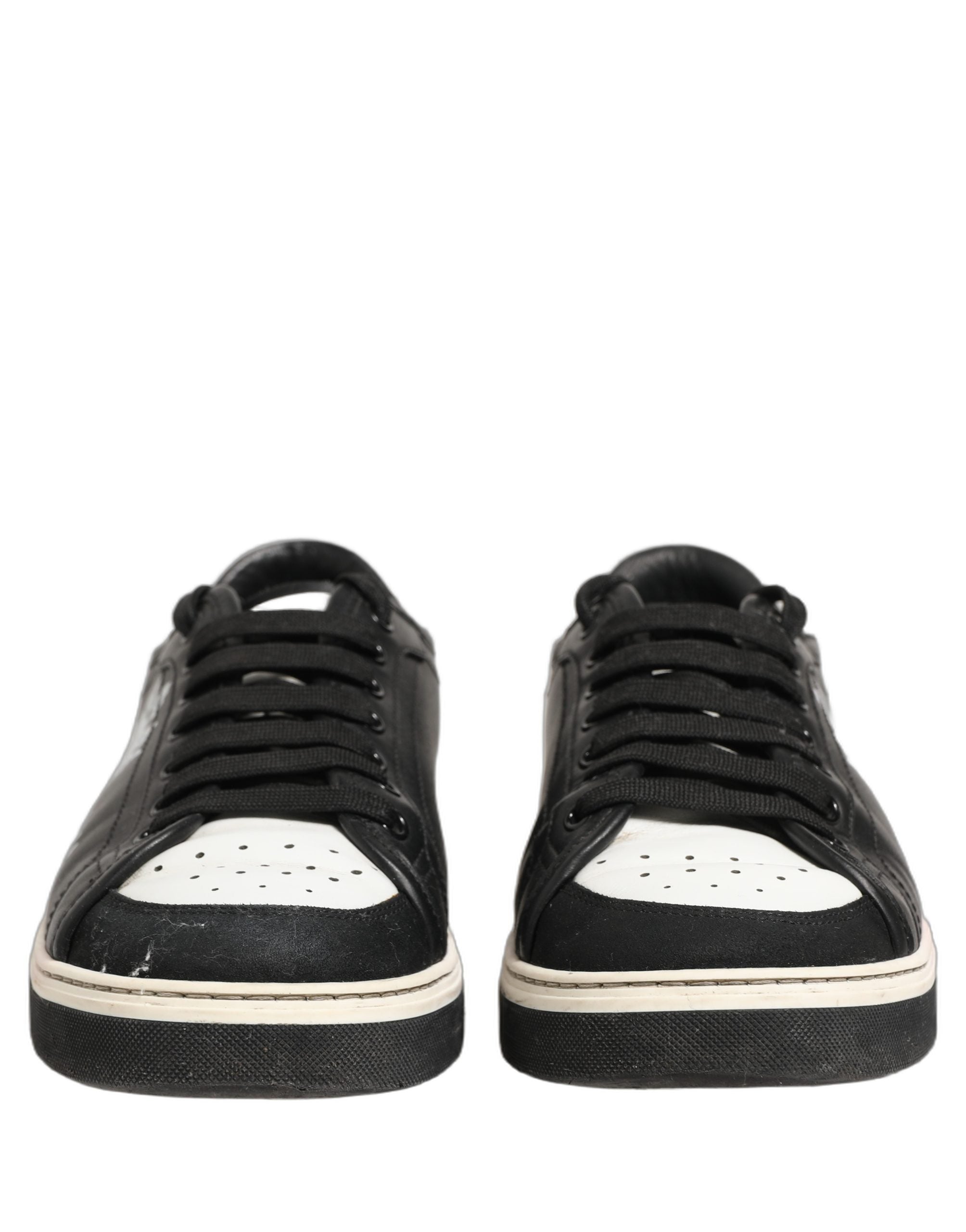 Dolce & Gabbana Black Leather Crown Milano Men Sneakers Men's Shoes (Pre-Owned)