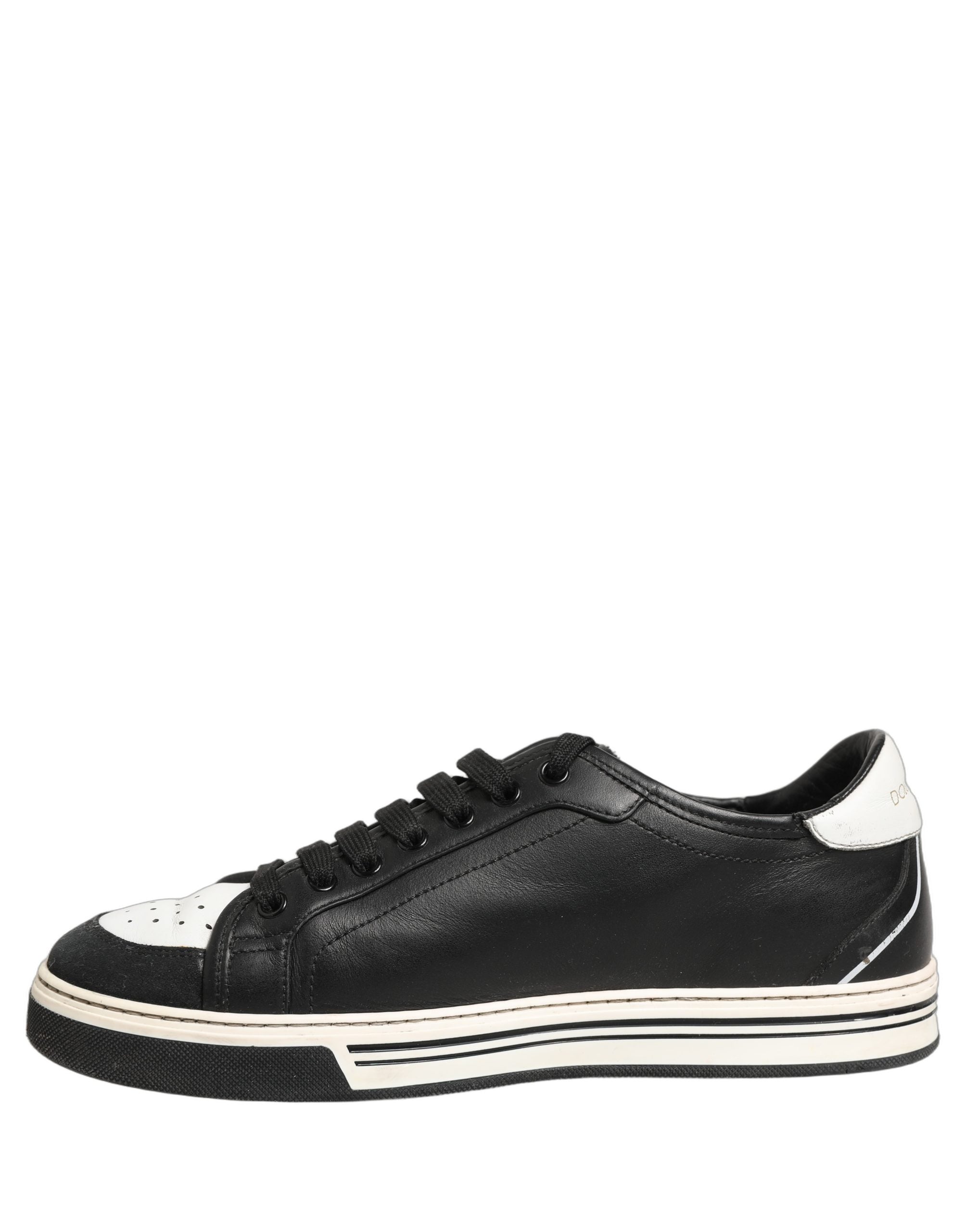 Dolce & Gabbana Black Leather Crown Milano Men Sneakers Men's Shoes (Pre-Owned)