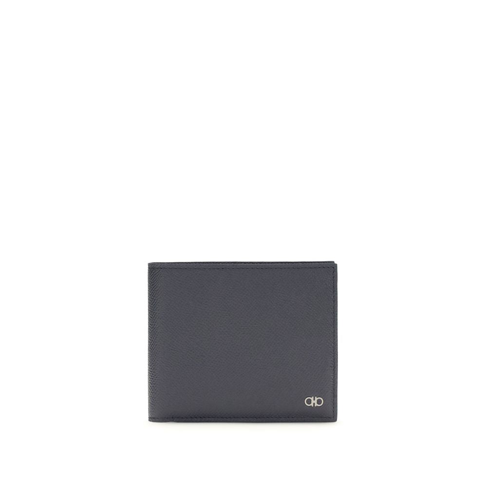 Ferragamo Blue Calf Leather Bos Taurus Men's Wallet