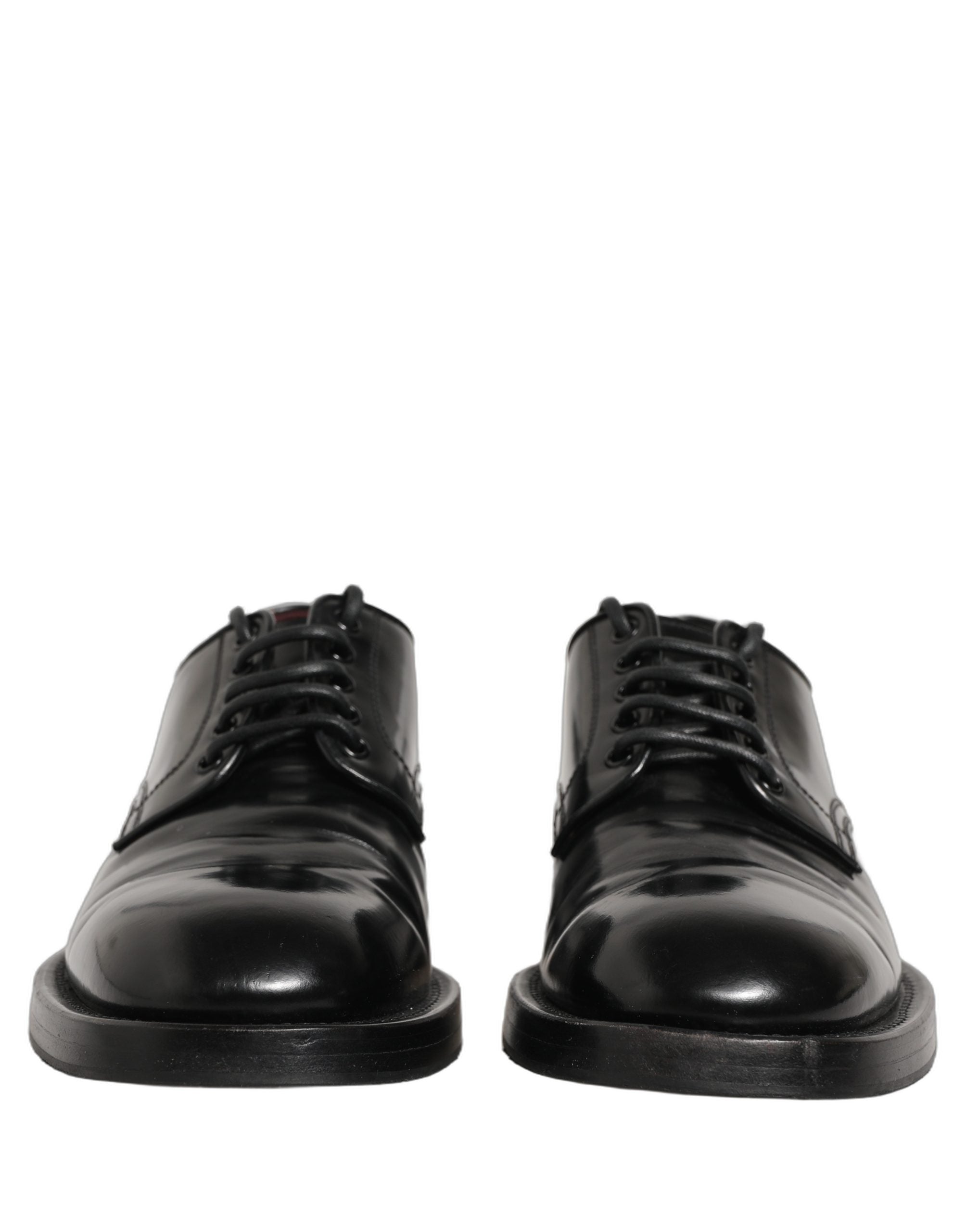 Dolce & Gabbana Black Leather Lace Up Derby Dress Men Men's Shoes (Pre-Owned)