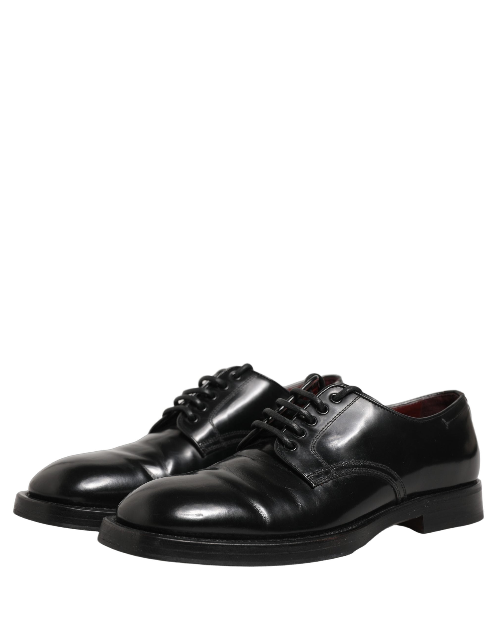 Dolce & Gabbana Black Leather Lace Up Derby Dress Men Men's Shoes (Pre-Owned)