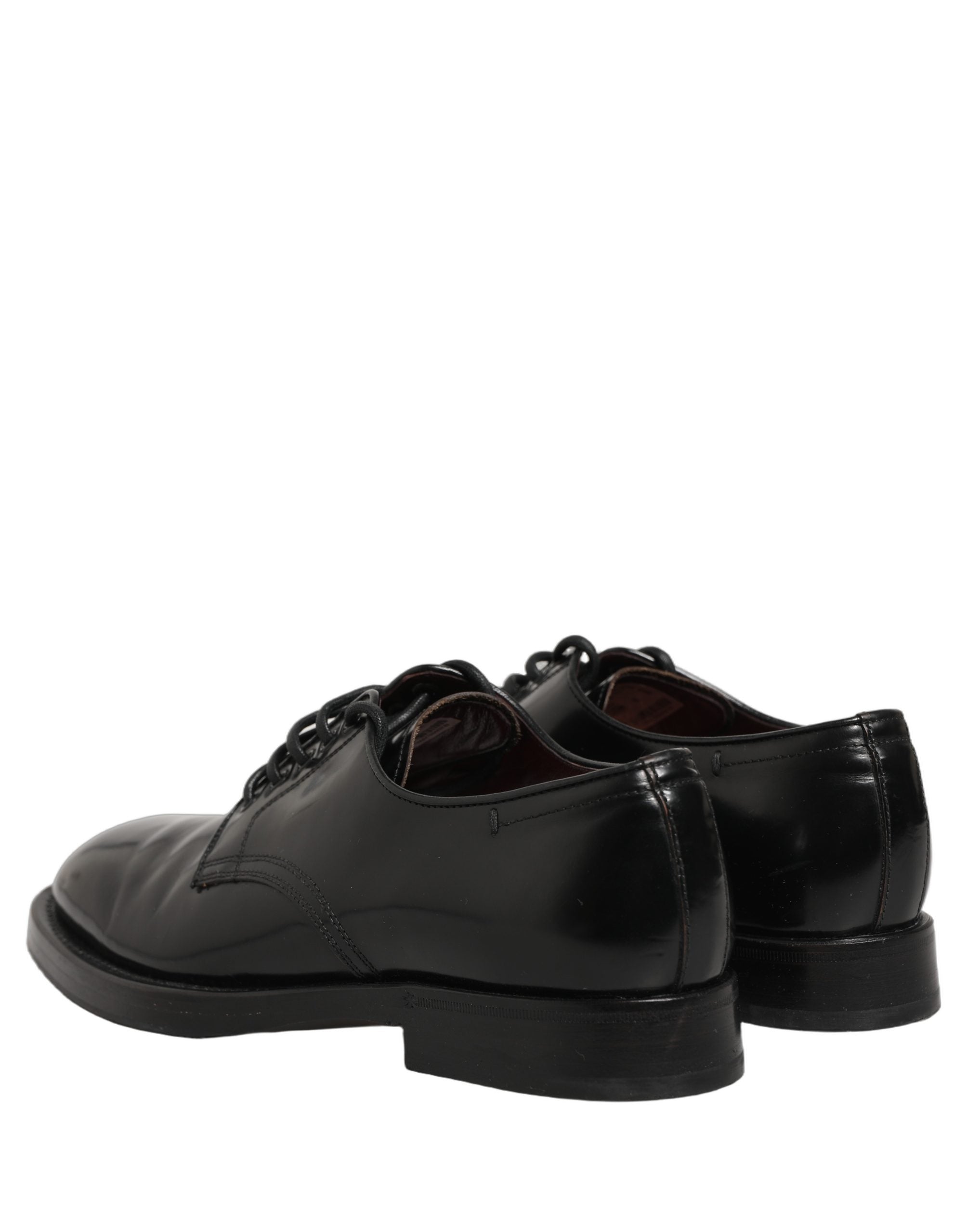 Dolce & Gabbana Black Leather Lace Up Derby Dress Men Men's Shoes (Pre-Owned)