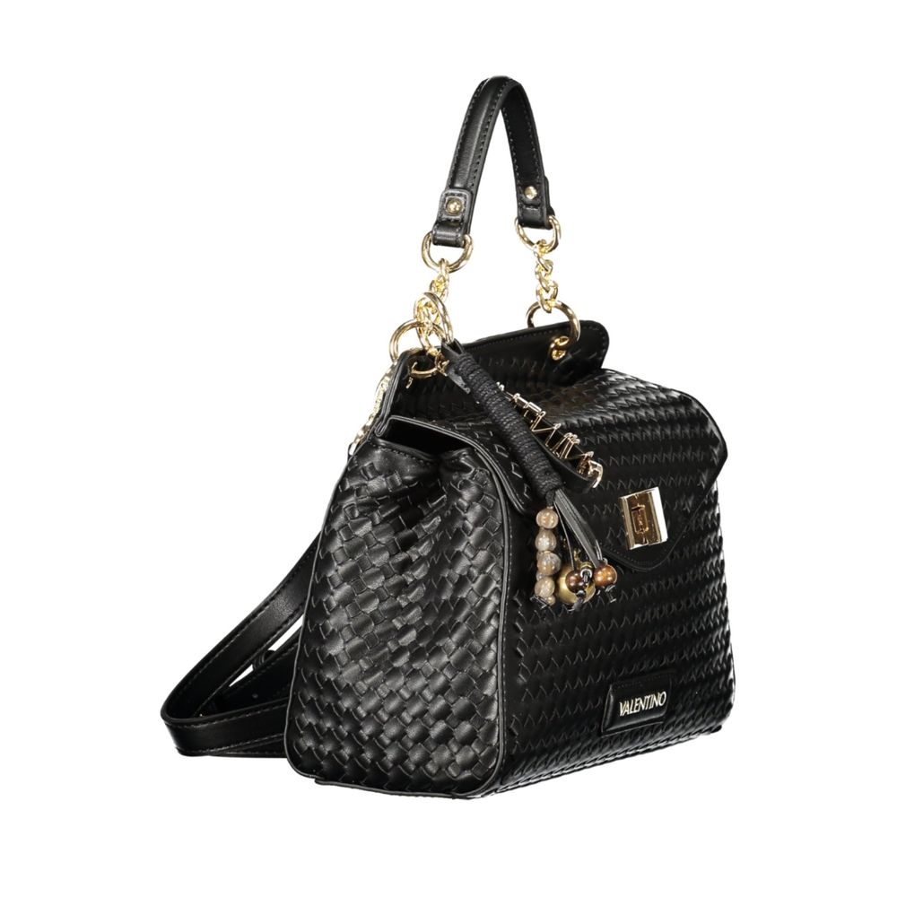 Mario Valentino Black Polyurethane Women's Bag with Adjustable Women's Strap