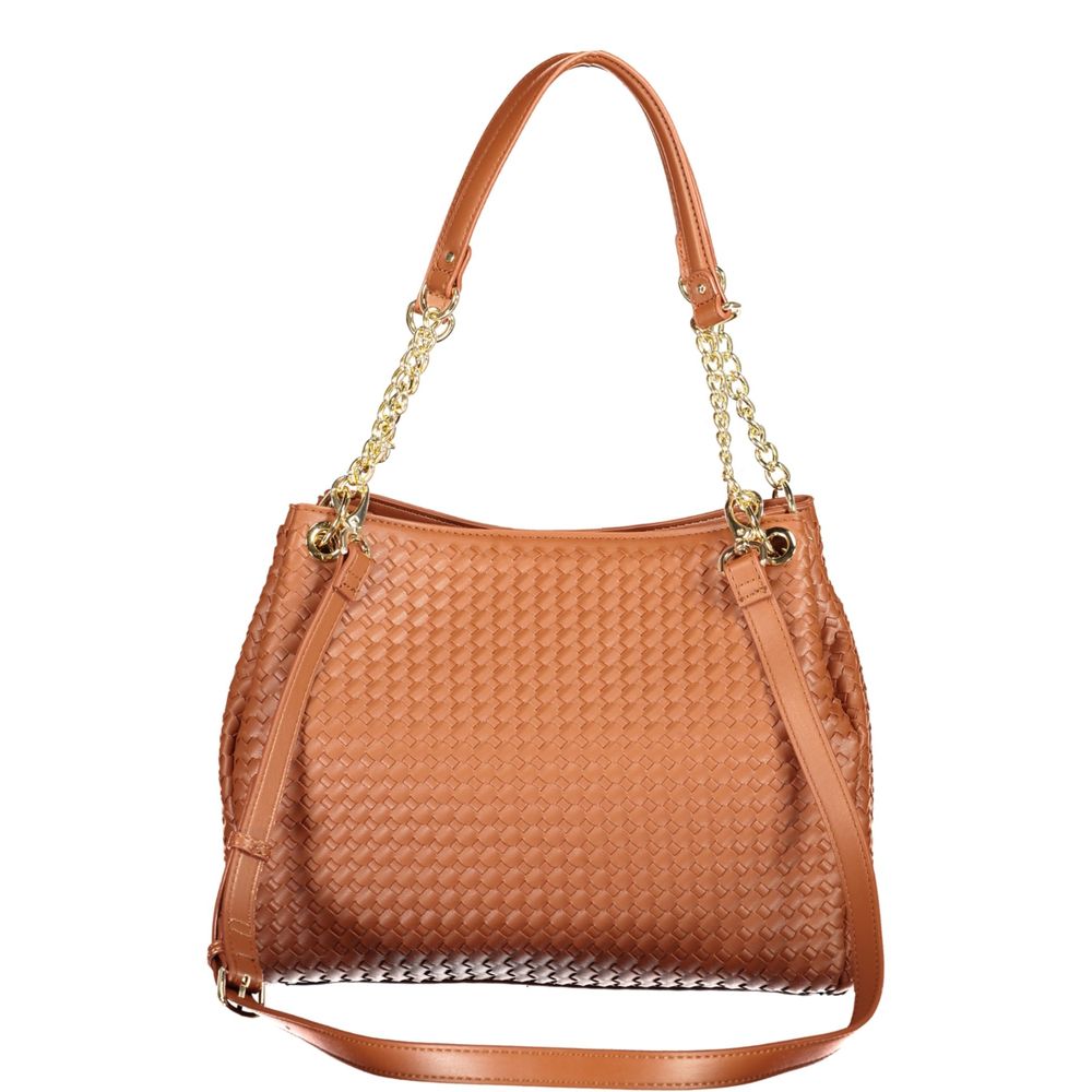 Mario Valentino Brown Polyurethane Women Bag With Shoulder Women's Handles