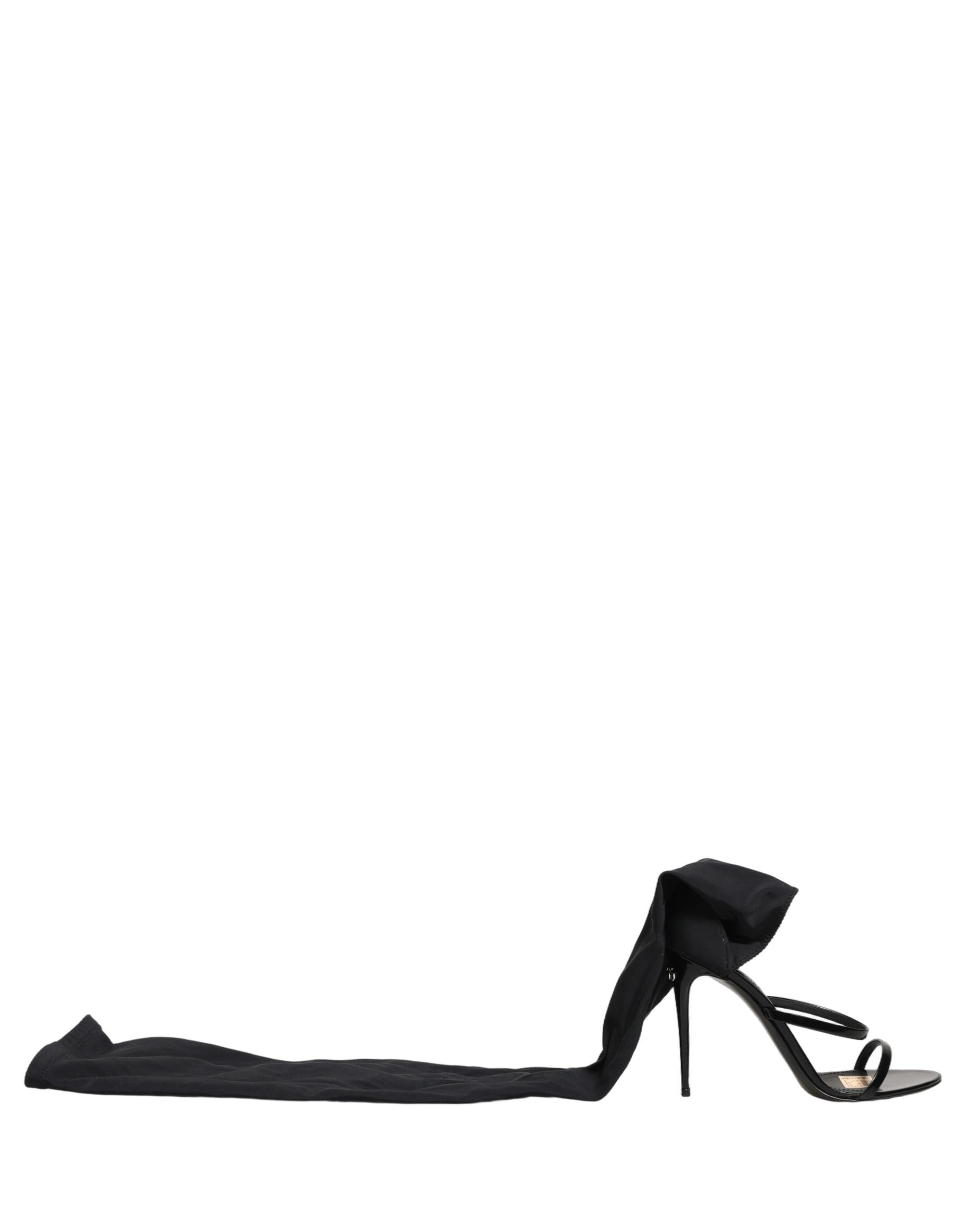 Dolce & Gabbana Stiletto Sandals Socks Knee High Boots Women's Black (Pre-Owned)