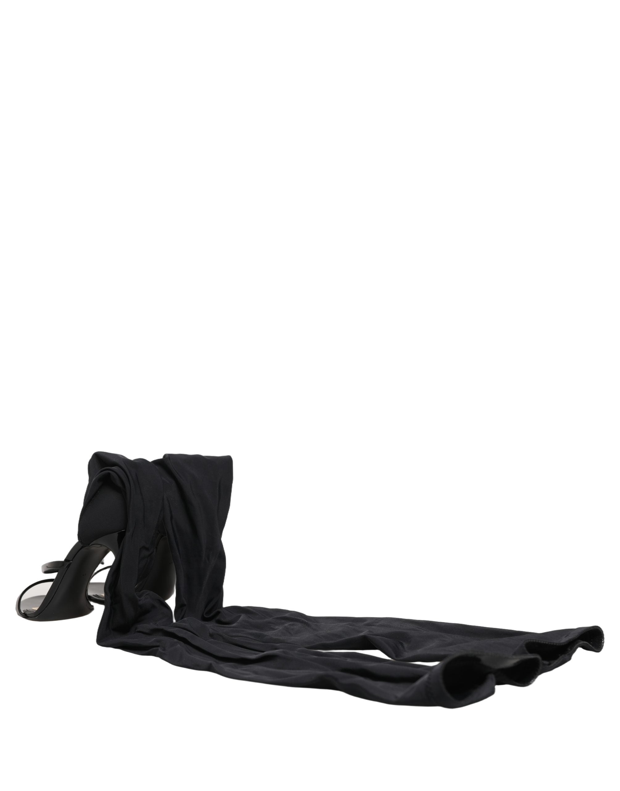 Dolce & Gabbana Stiletto Sandals Socks Knee High Boots Women's Black (Pre-Owned)