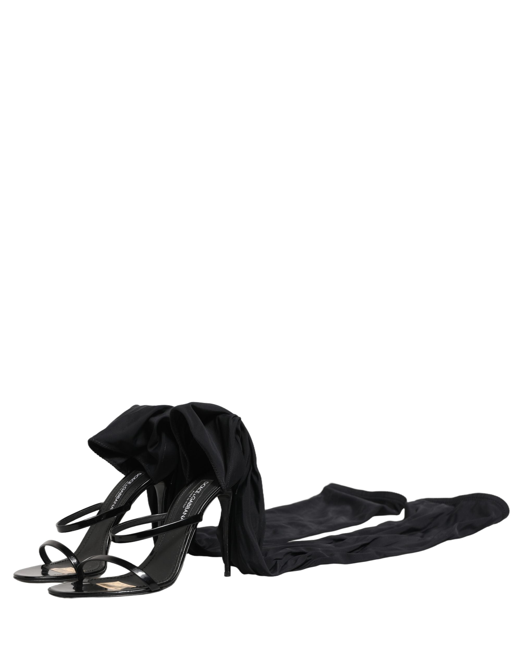 Dolce & Gabbana Stiletto Sandals Socks Knee High Boots Women's Black (Pre-Owned)