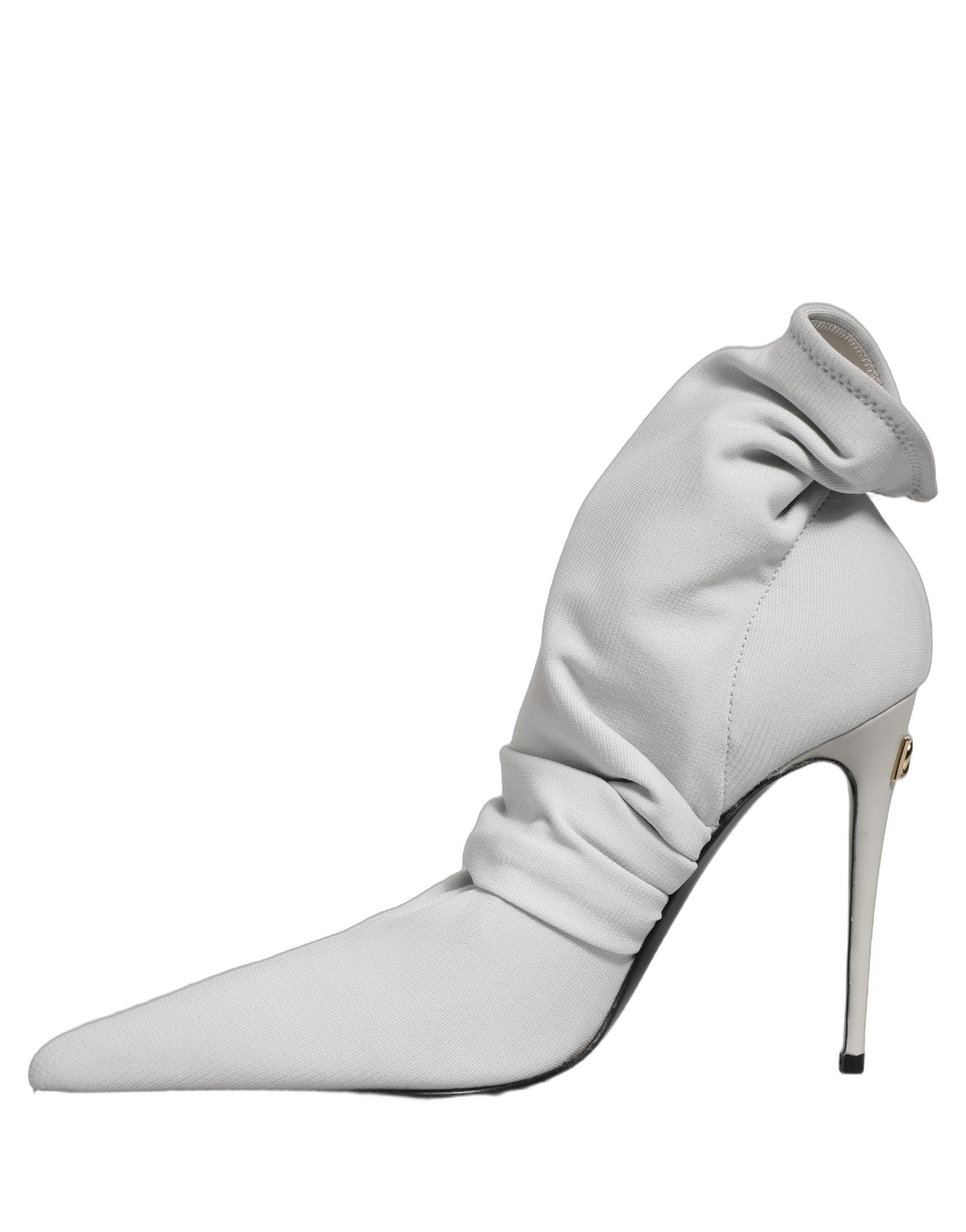 Dolce & Gabbana Gray Stretch Socks Heels Ankle Boots Women's Shoes